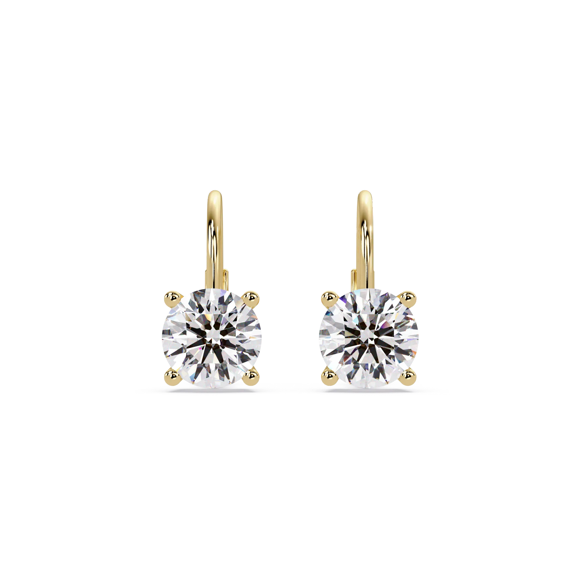 IGI Certified- 3 Ct. Lab Grown Diamond (VS/E-F) Elegant Gold Diamond Hoop Earrings