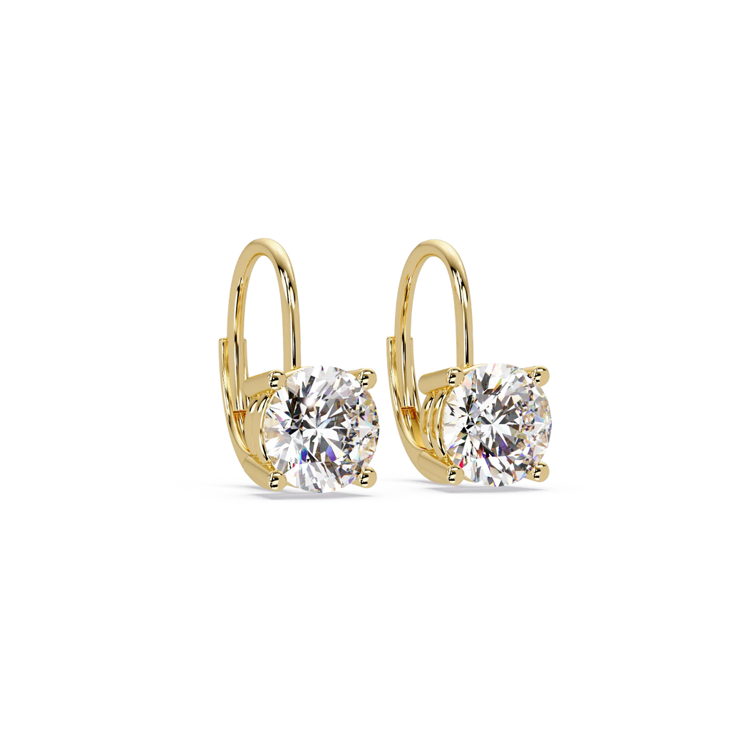 IGI Certified- 3 Ct. Lab Grown Diamond (VS/E-F) Elegant Gold Diamond Hoop Earrings