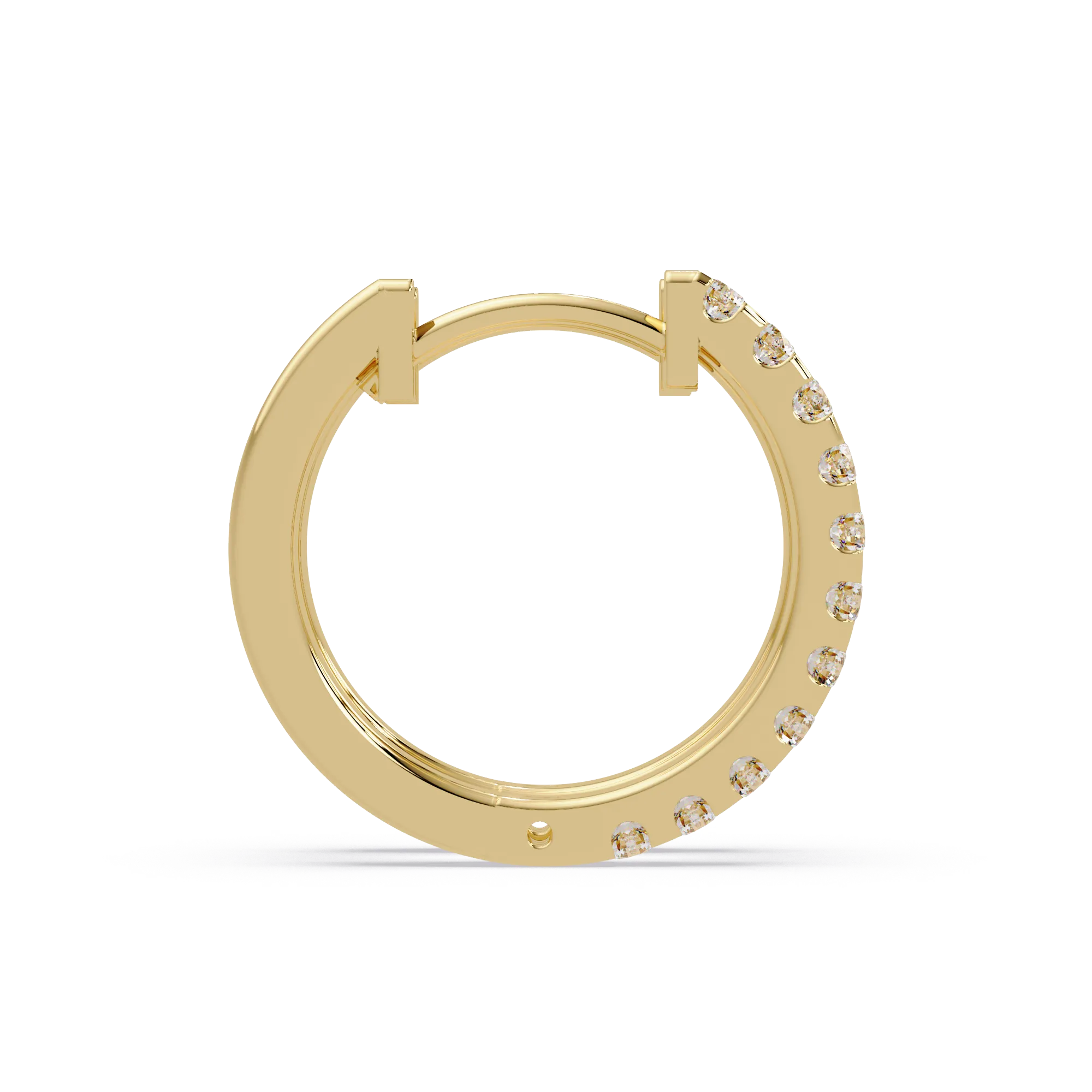 IGI Certified- 1/2 Ct. Lab Grown Diamond (VS/E-F) Yellow Gold Diamond Hoop Earrings with 22 Round Cut Stones Earring