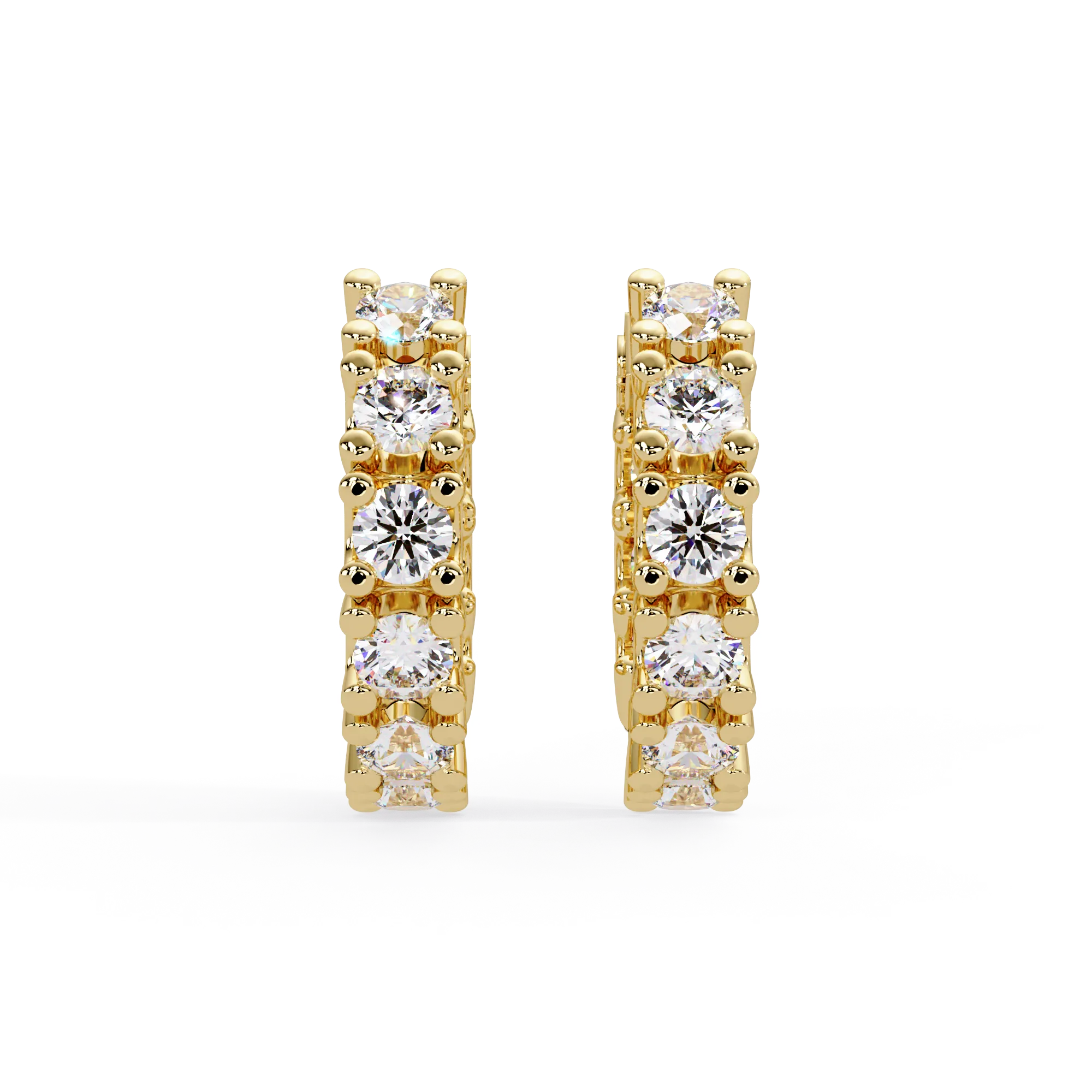 IGI Certified- 1.5 Ct. Lab Grown Diamond (VS/E-F) Luxury Gold Hoop Earrings with Round-Cut Diamonds Earring