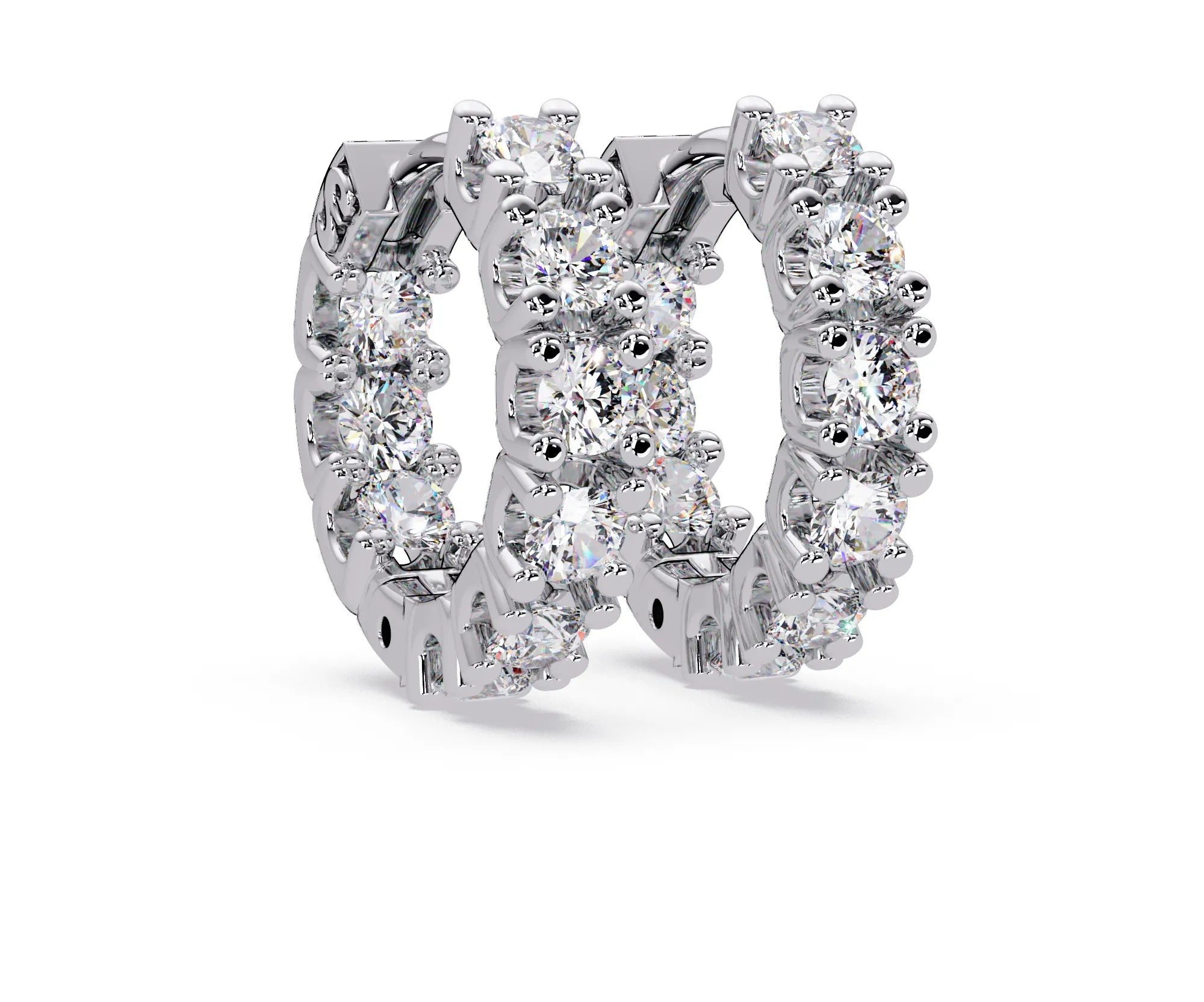 IGI Certified- 1.5 Ct. Lab Grown Diamond (VS/E-F) Luxury Gold Hoop Earrings with Round-Cut Diamonds Earring