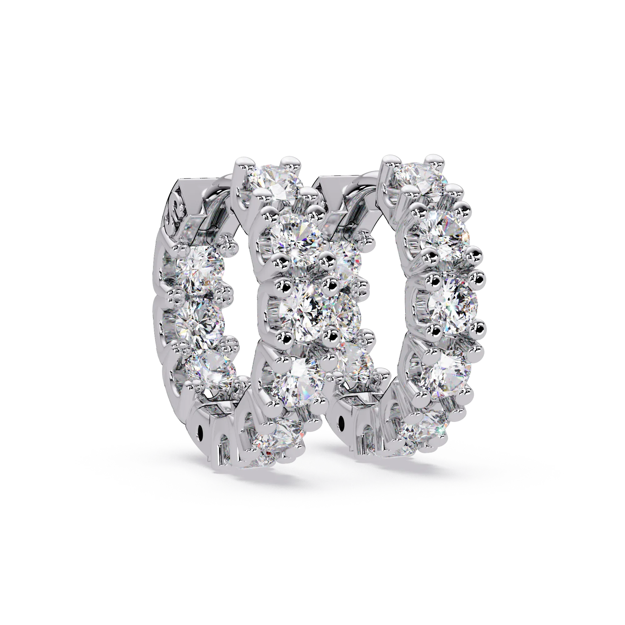 IGI Certified- 1.5 Ct. Lab Grown Diamond (VS/E-F) Luxury Gold Hoop Earrings with Round-Cut Diamonds Earring