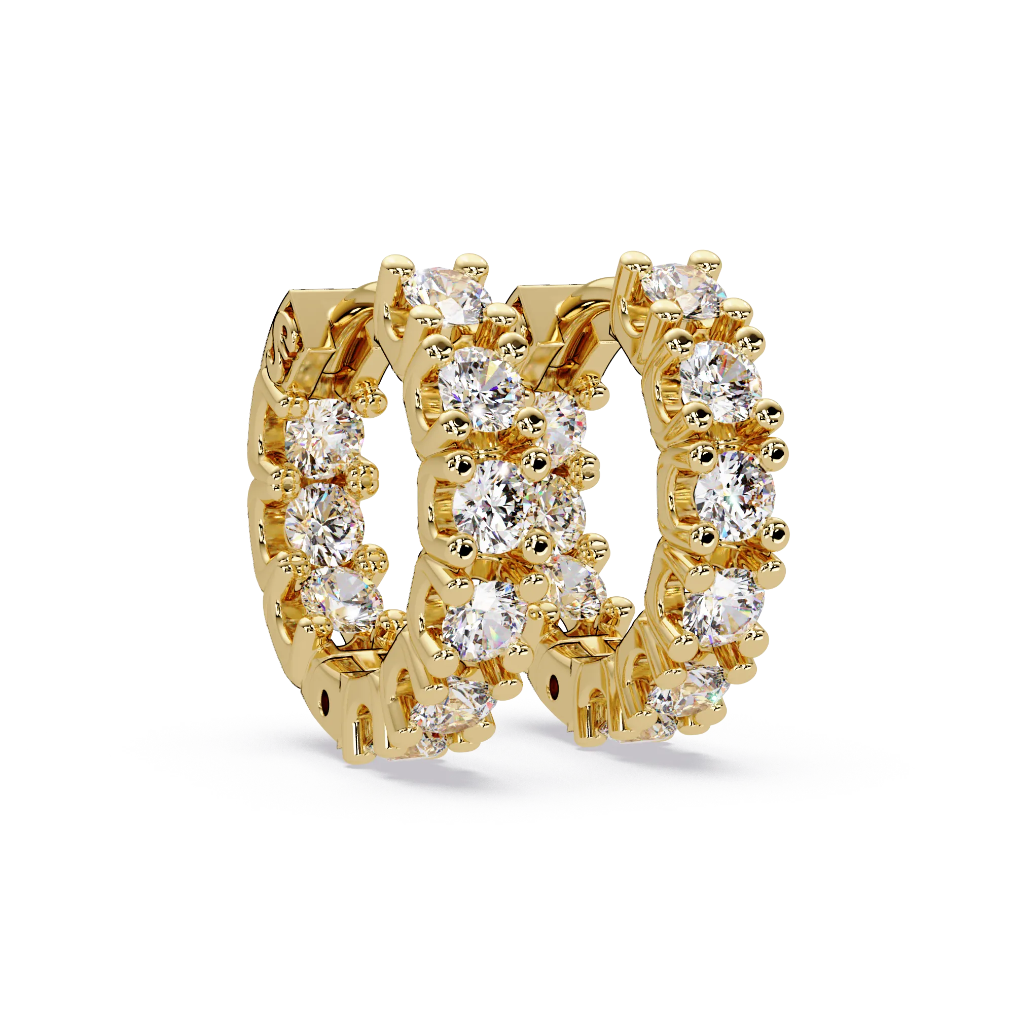 IGI Certified- 1.5 Ct. Lab Grown Diamond (VS/E-F) Luxury Gold Hoop Earrings with Round-Cut Diamonds Earring