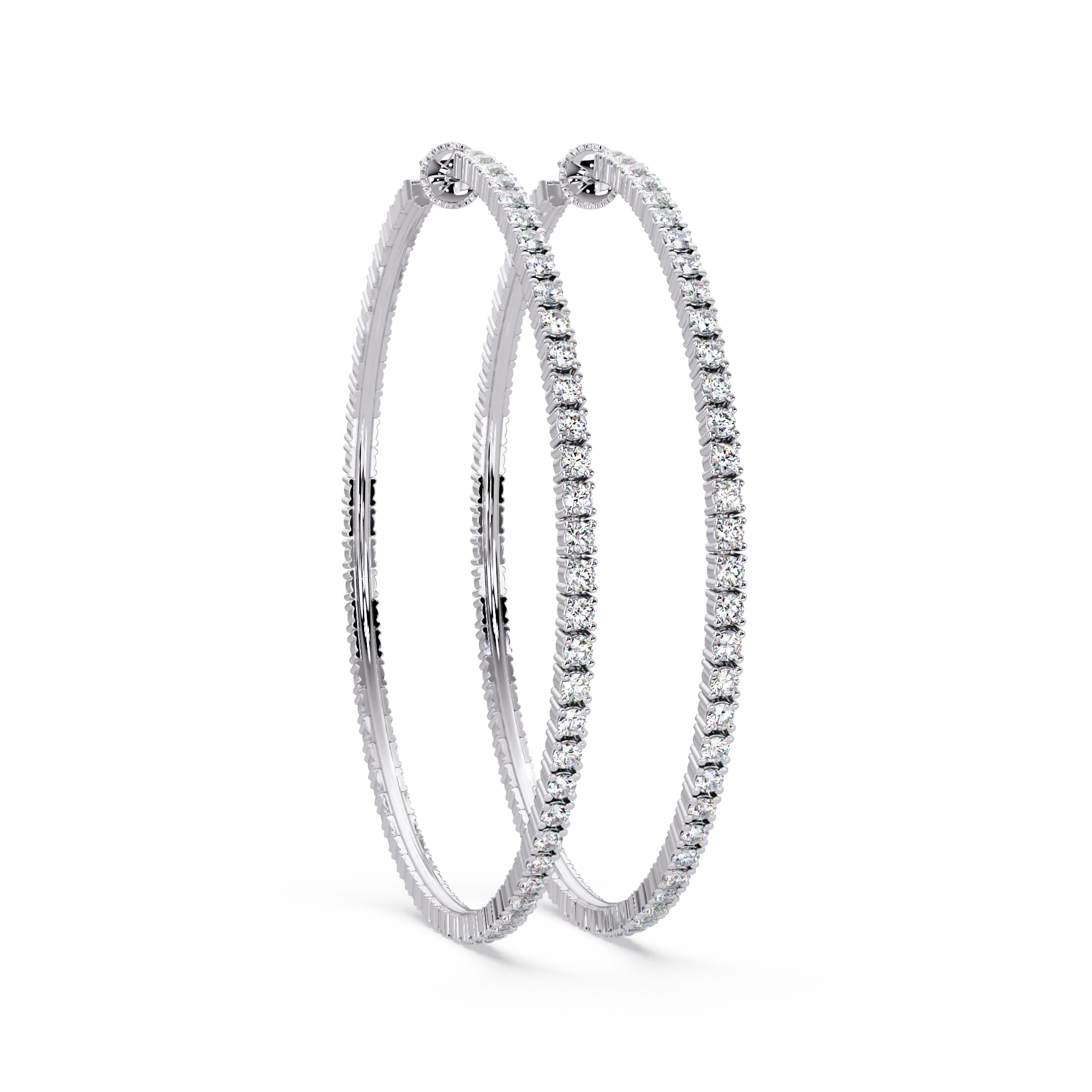 IGI Certified- 7.5 Ct. Lab Grown Diamond (VS/E-F) Diamond Hoop Earrings