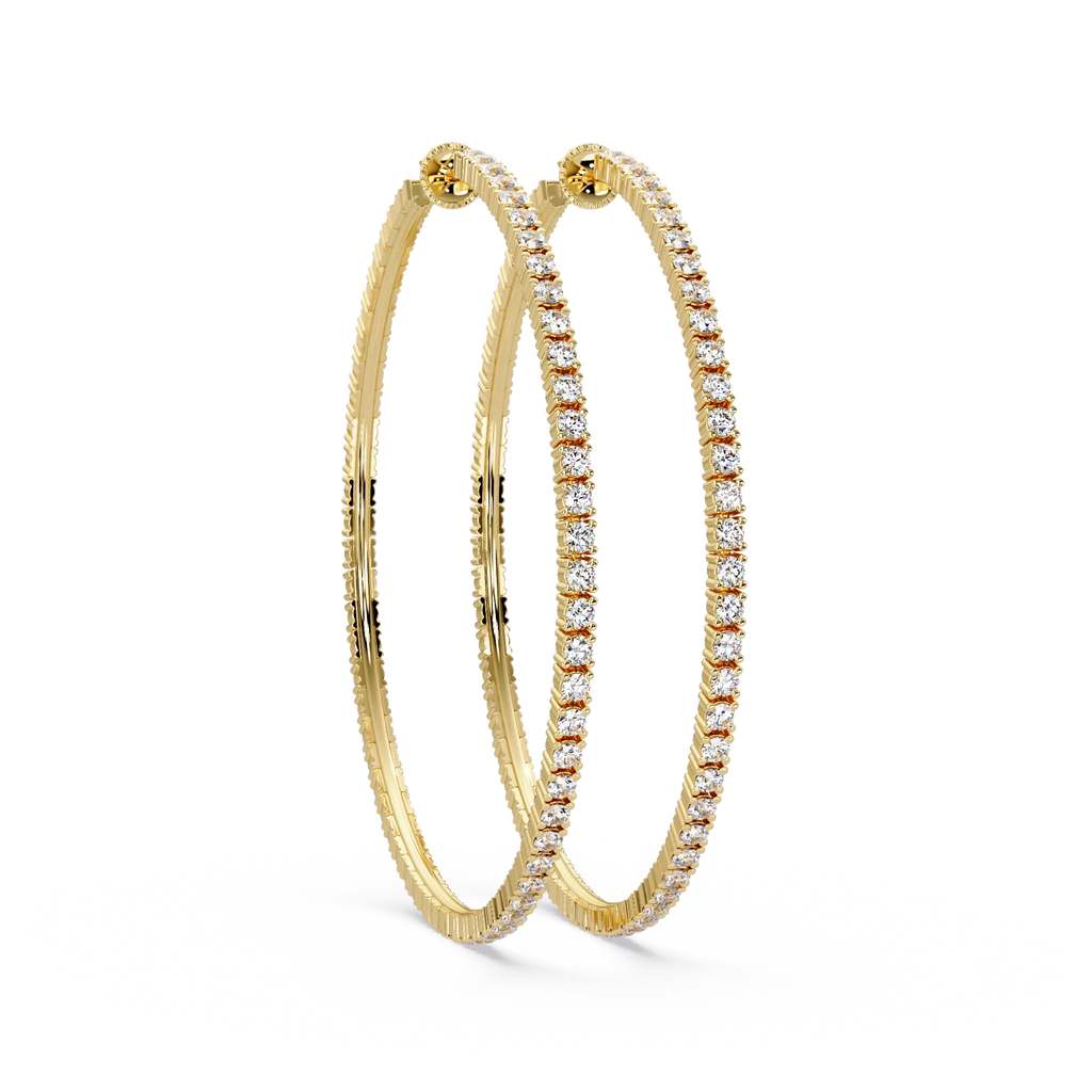 IGI Certified- 7.5 Ct. Lab Grown Diamond (VS/E-F) Diamond Hoop Earrings