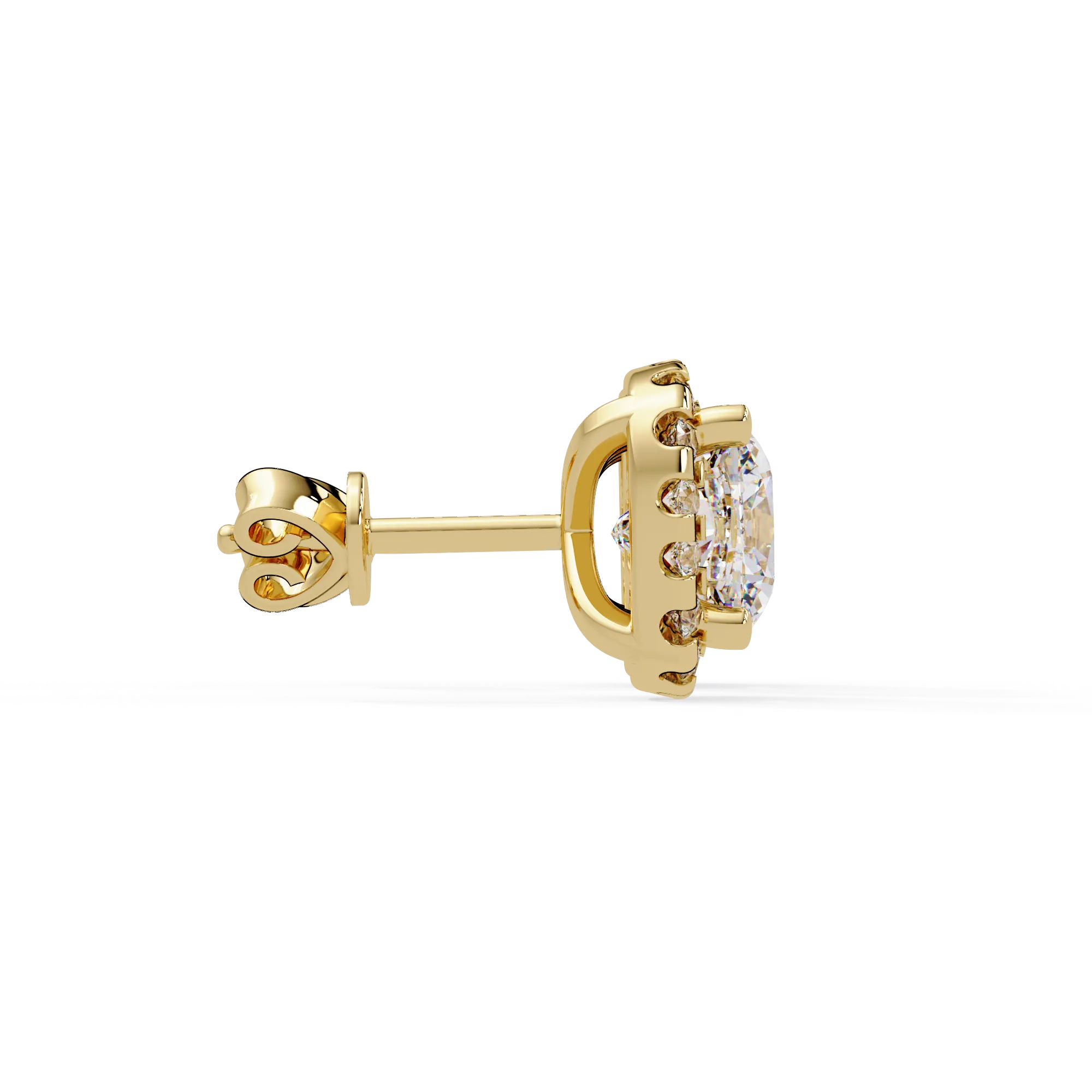 IGI Certified- 4 Ct. Lab Grown Diamond (VS/E-F) Cushion Cut Diamond Earrings with Halo Setting Earring