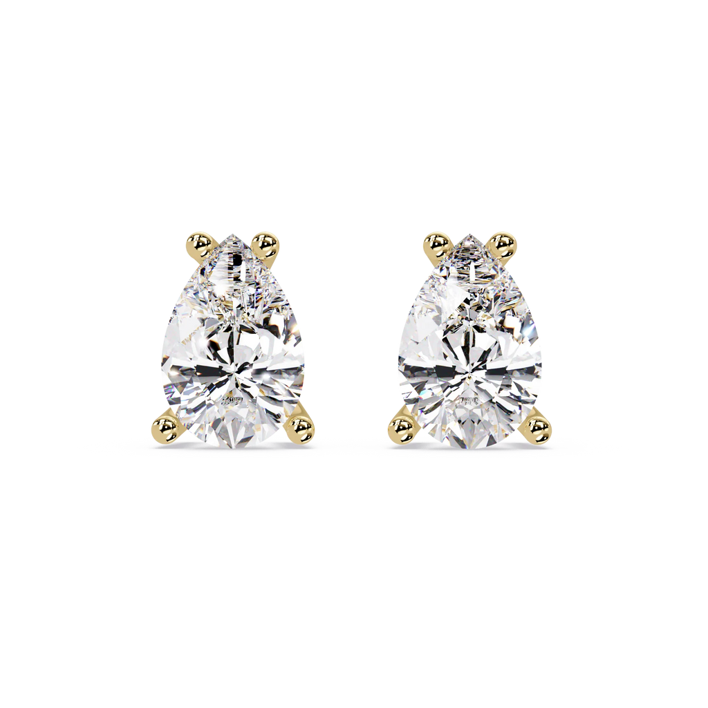 IGI Certified- 3 Ct. Lab Grown Diamond (VS/E-F) Pear Cut Diamond Stud Earrings