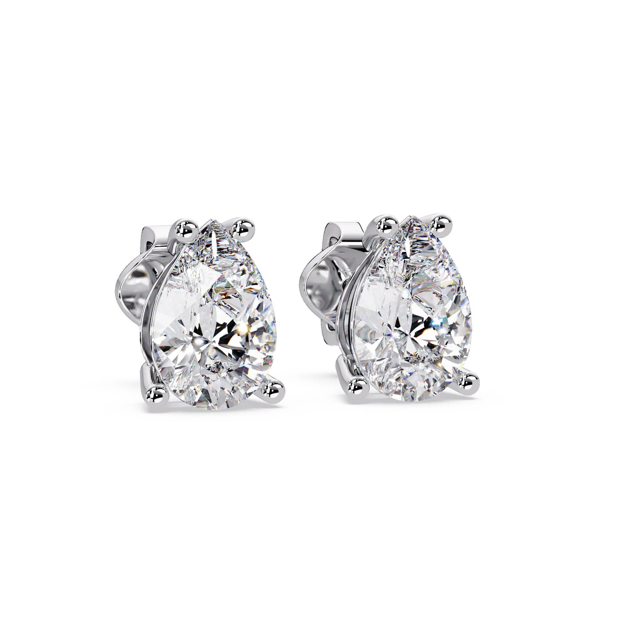 IGI Certified- 3 Ct. Lab Grown Diamond (VS/E-F) Pear Cut Diamond Stud Earrings