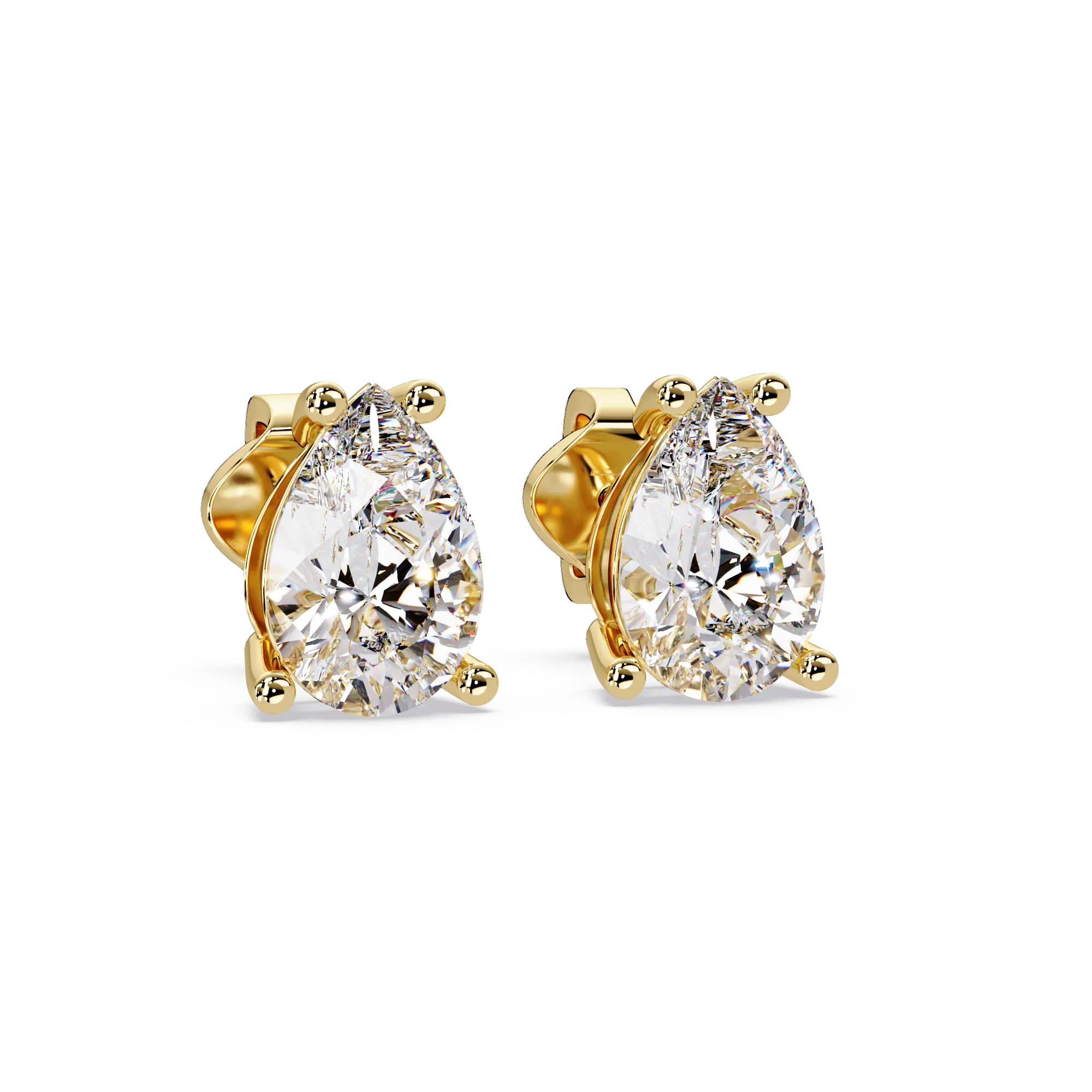 IGI Certified- 3 Ct. Lab Grown Diamond (VS/E-F) Pear Cut Diamond Stud Earrings