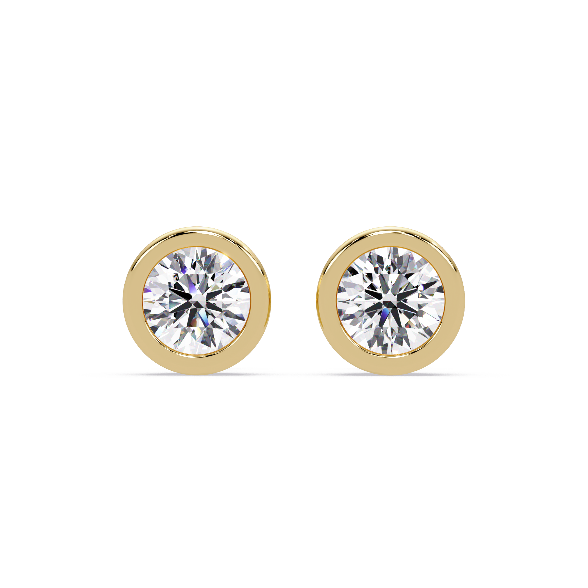 IGI Certified- 7.5 Ct. Lab Grown Diamond (VS/E-F) Dazzling Round Diamond Stud Earrings with Bezel Setting Earring