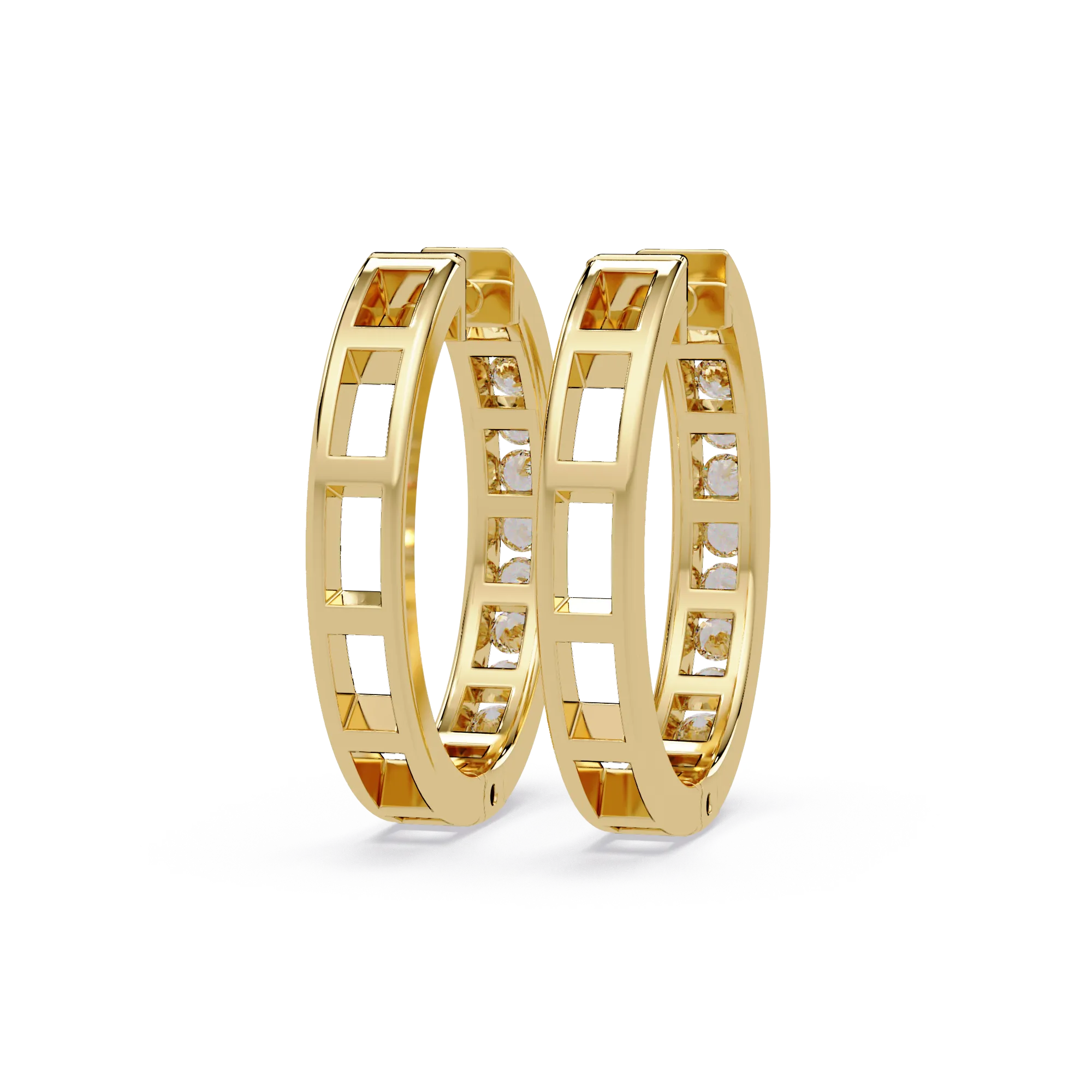 IGI Certified-1/2 Ct. Lab Grown Diamond (VS/E-F) Radiant Diamond Hoop Earrings