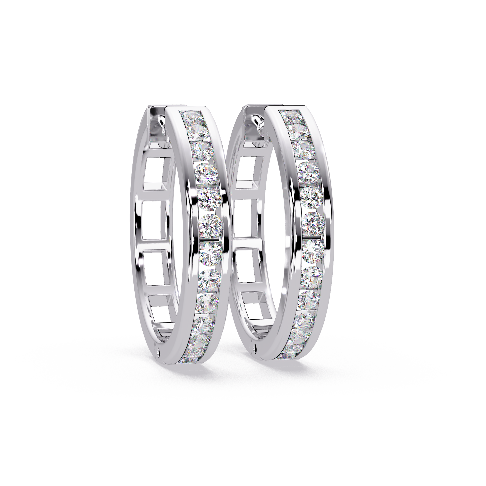 IGI Certified-1/2 Ct. Lab Grown Diamond (VS/E-F) Radiant Diamond Hoop Earrings