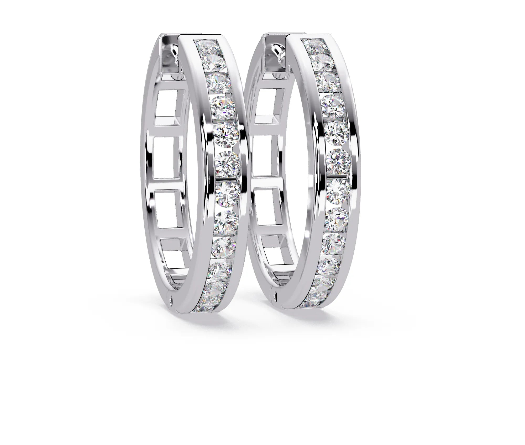 IGI Certified-1/2 Ct. Lab Grown Diamond (VS/E-F) Radiant Diamond Hoop Earrings