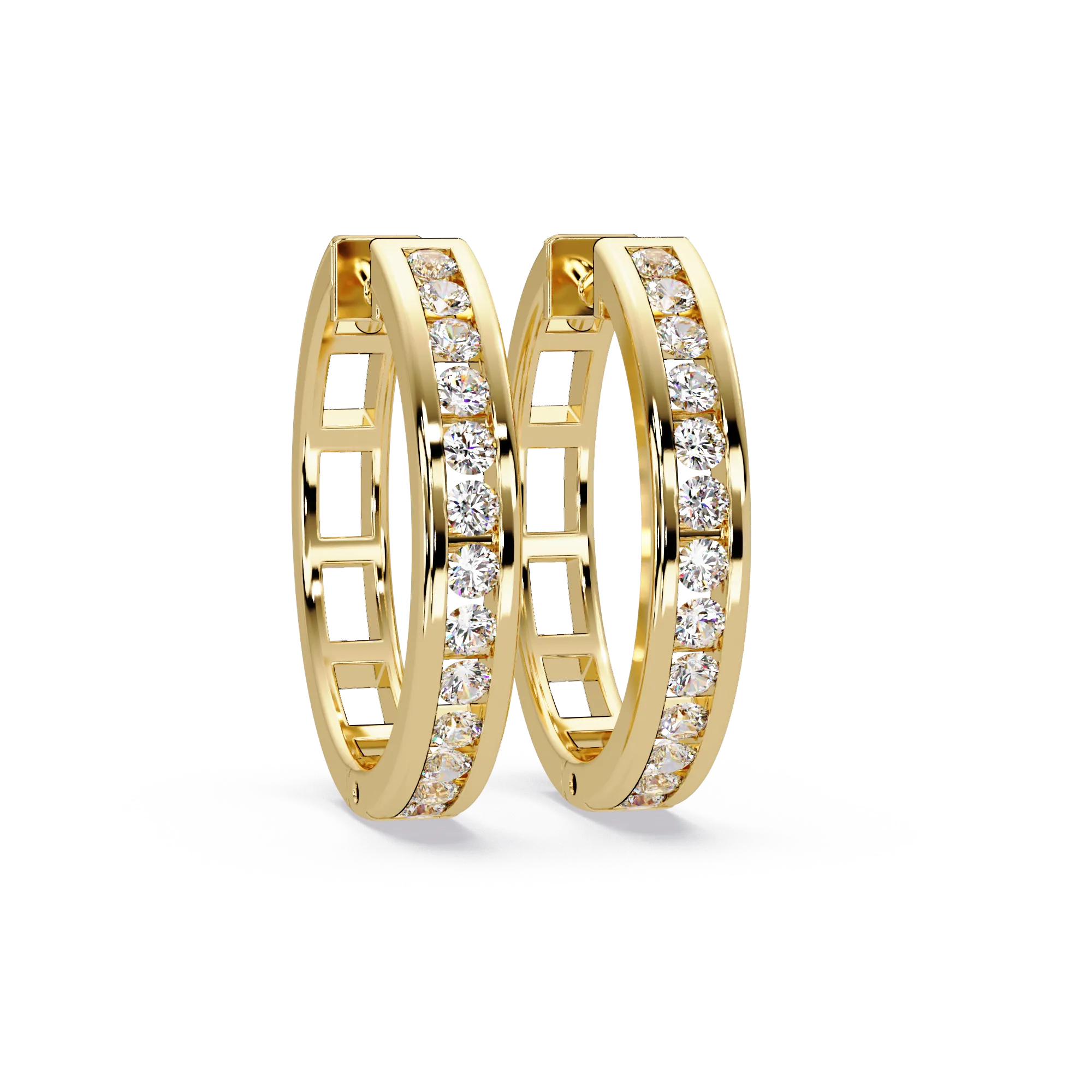 IGI Certified-1/2 Ct. Lab Grown Diamond (VS/E-F) Radiant Diamond Hoop Earrings