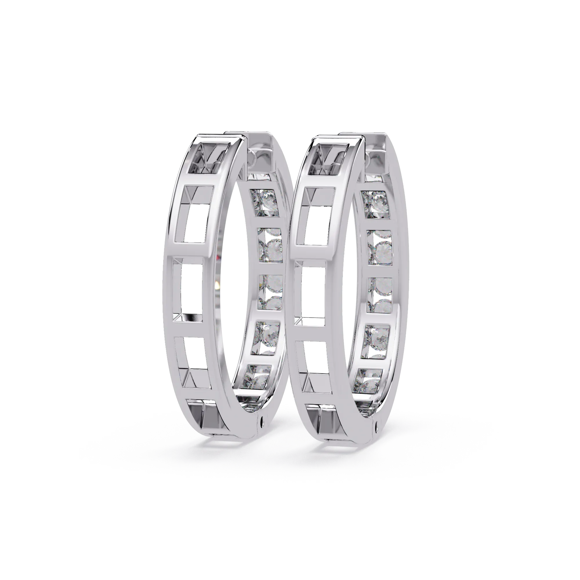 IGI Certified-1/2 Ct. Lab Grown Diamond (VS/E-F) Radiant Diamond Hoop Earrings