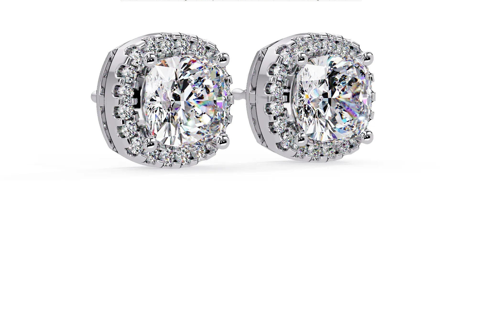 IGI Certified- 3 Ct. Lab Grown Diamond (VS/E-F) Vintage-Inspired Cushion Halo Diamond Studs Earring