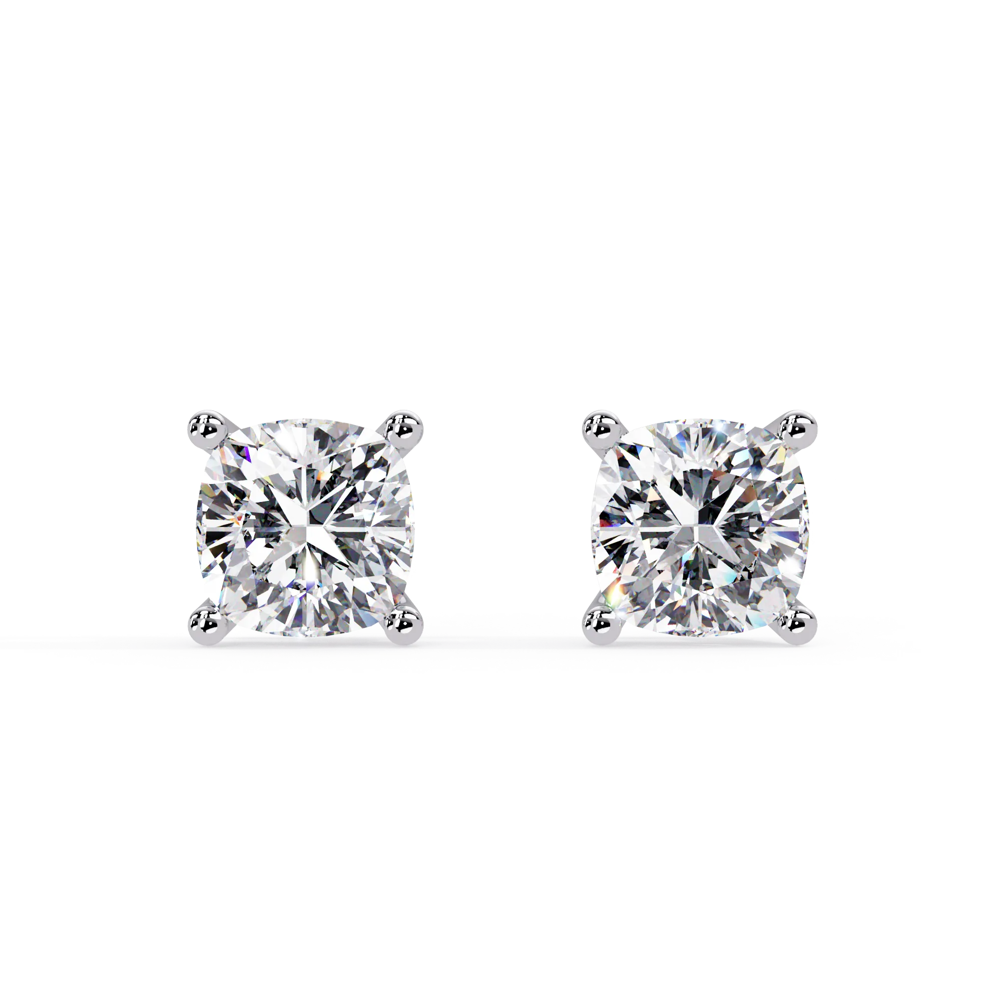 IGI Certified- 2.25 Ct. Lab Grown Diamond (VS/E-F) Stud Earrings With Cushion Cut Diamond Earring