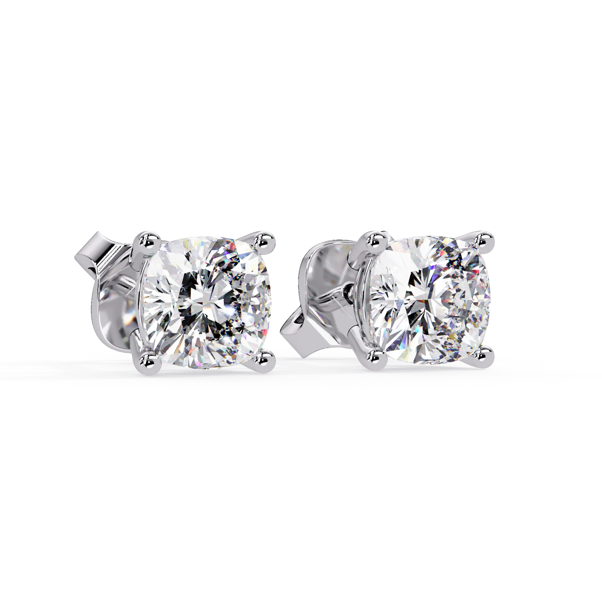 IGI Certified- 2.25 Ct. Lab Grown Diamond (VS/E-F) Stud Earrings With Cushion Cut Diamond Earring