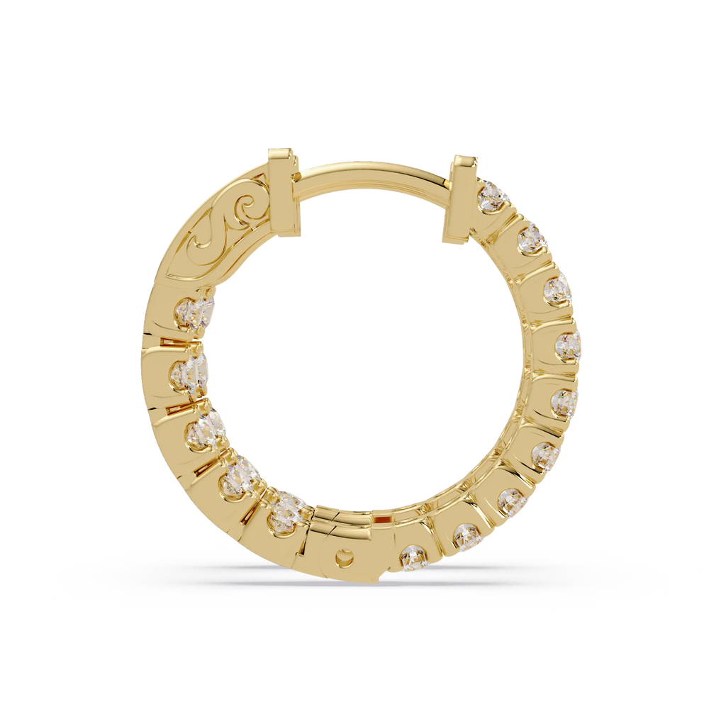 IGI Certified- 1 Ct. Lab Grown Diamond (VS/E-F) Radiant Diamond Hoop Earrings