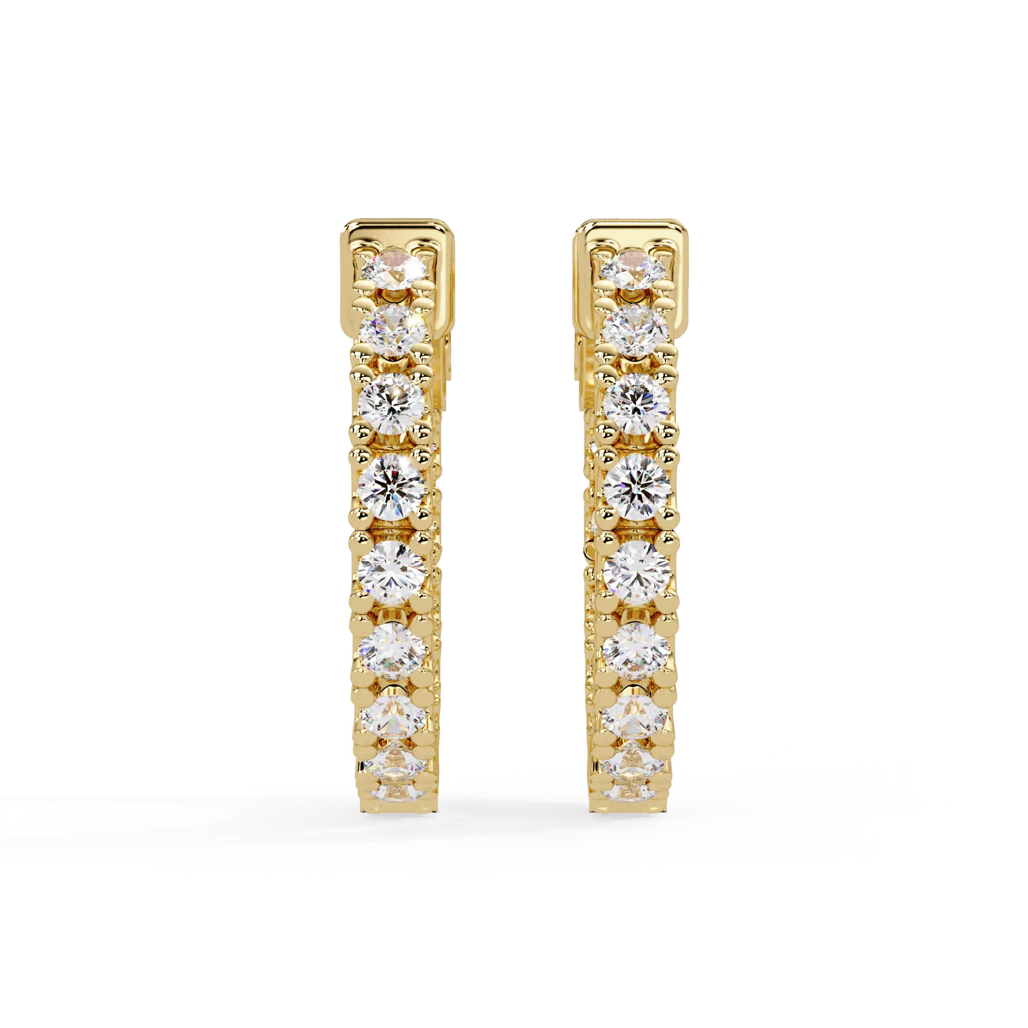 IGI Certified- 1 Ct. Lab Grown Diamond (VS/E-F) Radiant Diamond Hoop Earrings