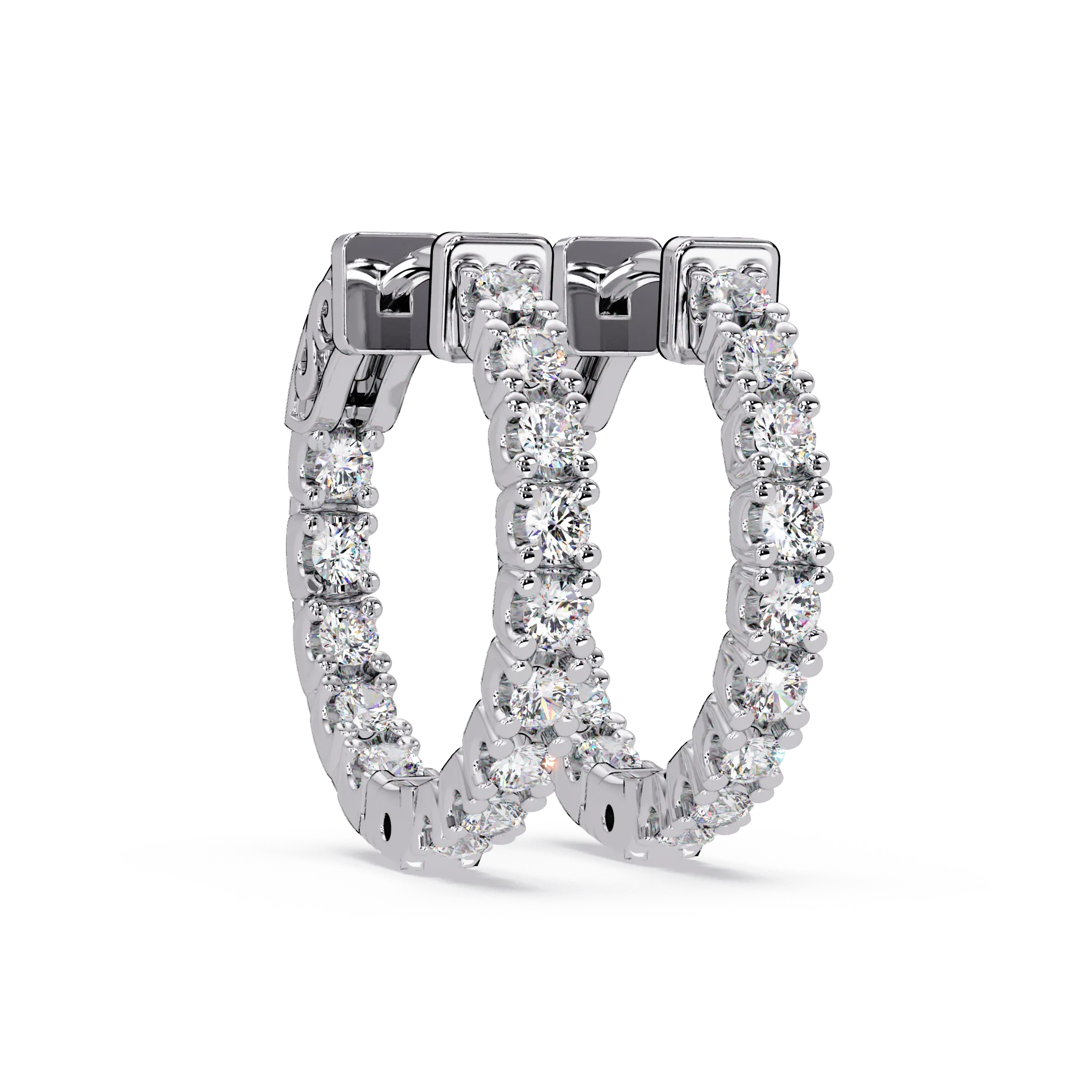 IGI Certified- 1 Ct. Lab Grown Diamond (VS/E-F) Radiant Diamond Hoop Earrings