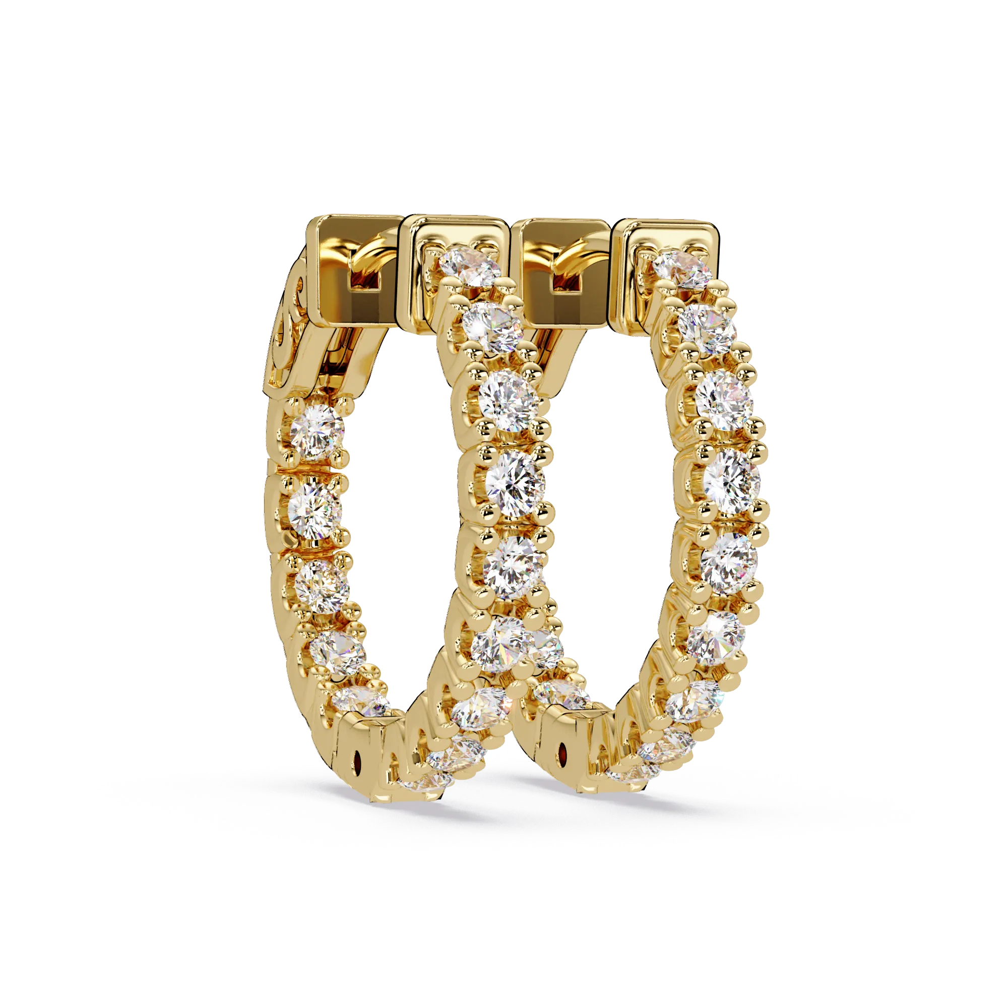 IGI Certified- 1 Ct. Lab Grown Diamond (VS/E-F) Radiant Diamond Hoop Earrings