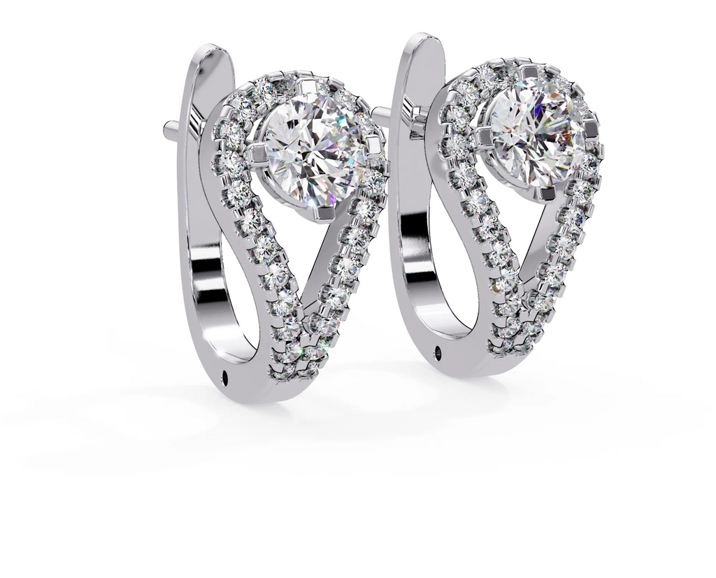 IGI Certified- 1.25 Ct. Lab Grown Diamond (VS/E-F) Teardrop Earrings with Round Cut Stones Earring