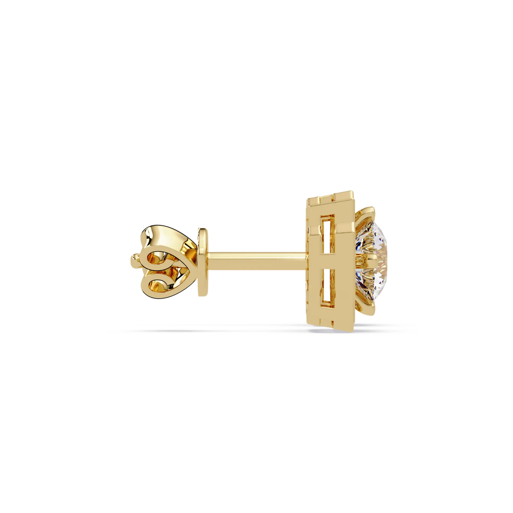IGI Certified- 1 Ct. Lab Grown Diamond (VS/E-F) Cushion-Shape Diamond Halo Stud Earrings