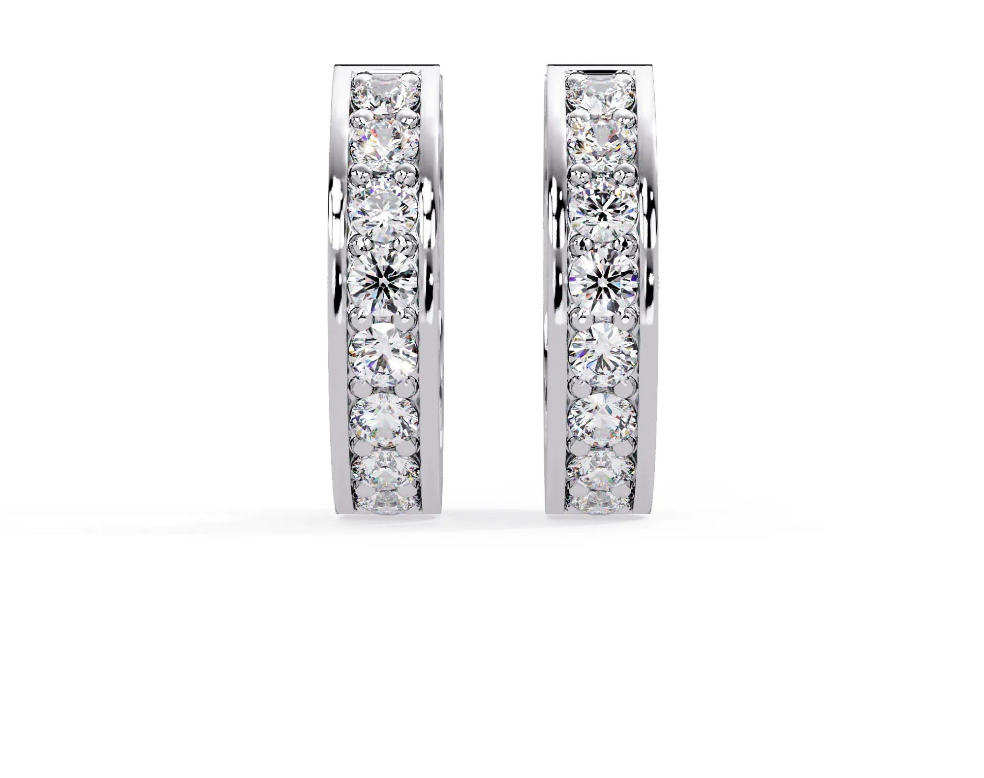 IGI Certified- 4.5 Ct. Lab Grown Diamond (VS/E-F) Classic Channel-Set Diamond Huggie Hoop Earrings
