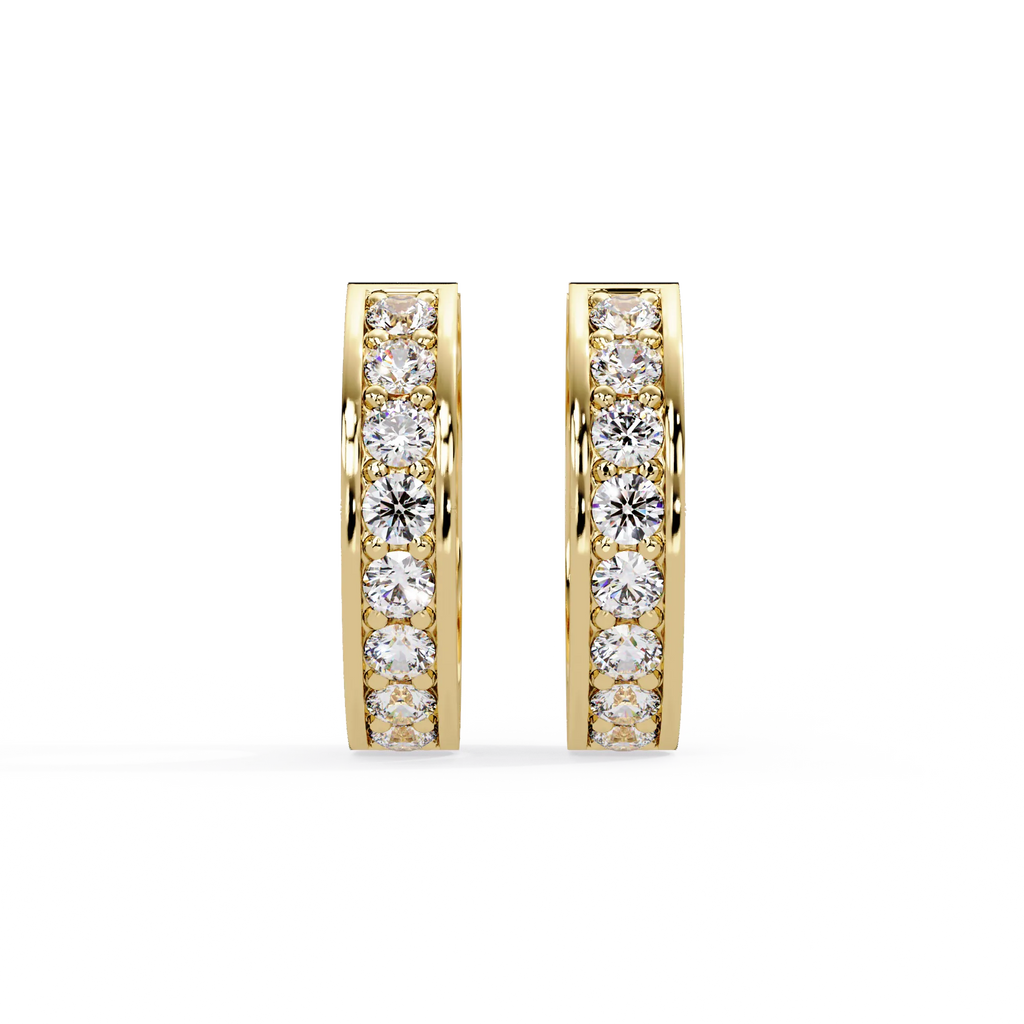 IGI Certified- 4.5 Ct. Lab Grown Diamond (VS/E-F) Classic Channel-Set Diamond Huggie Hoop Earrings