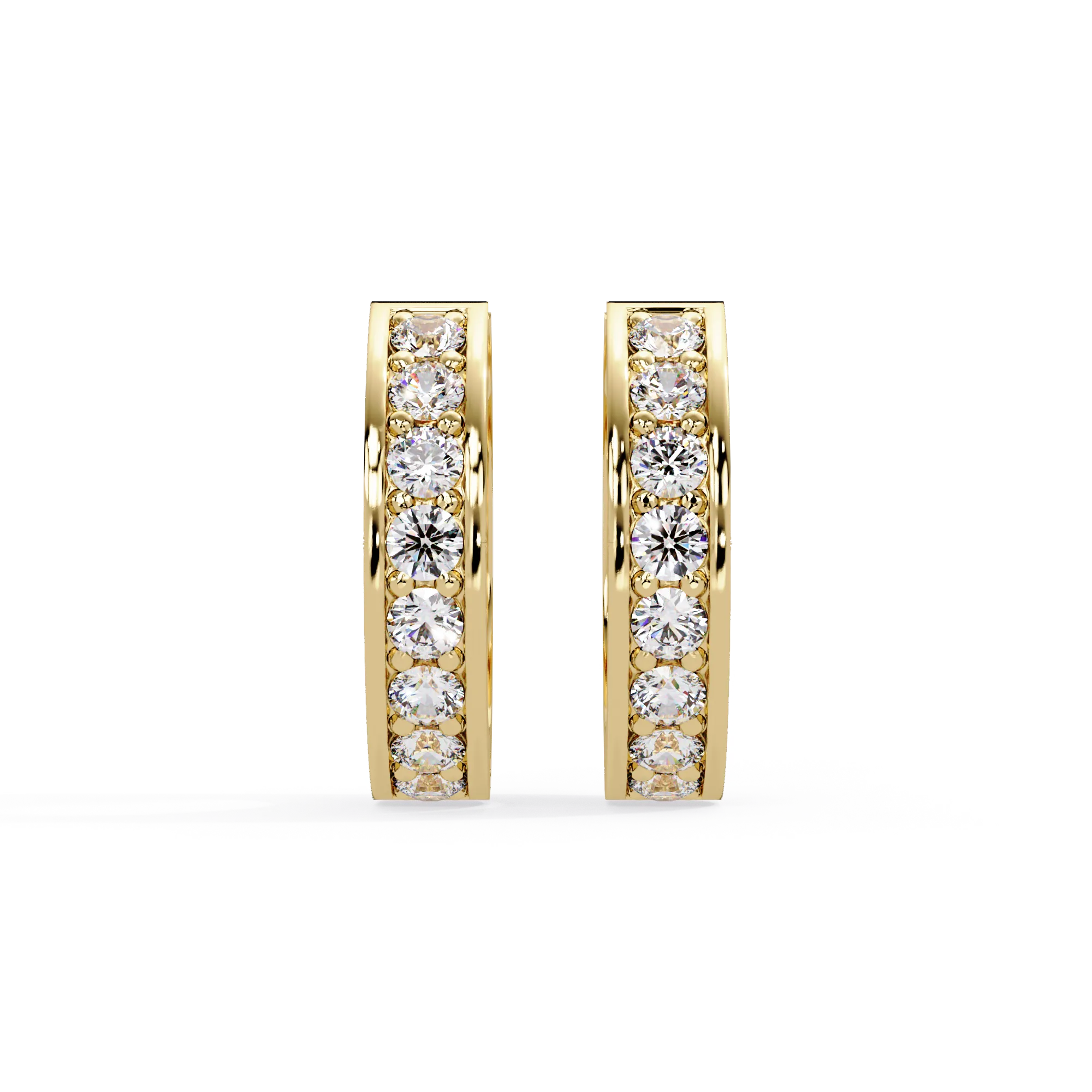 IGI Certified- 4.5 Ct. Lab Grown Diamond (VS/E-F) Classic Channel-Set Diamond Huggie Hoop Earrings