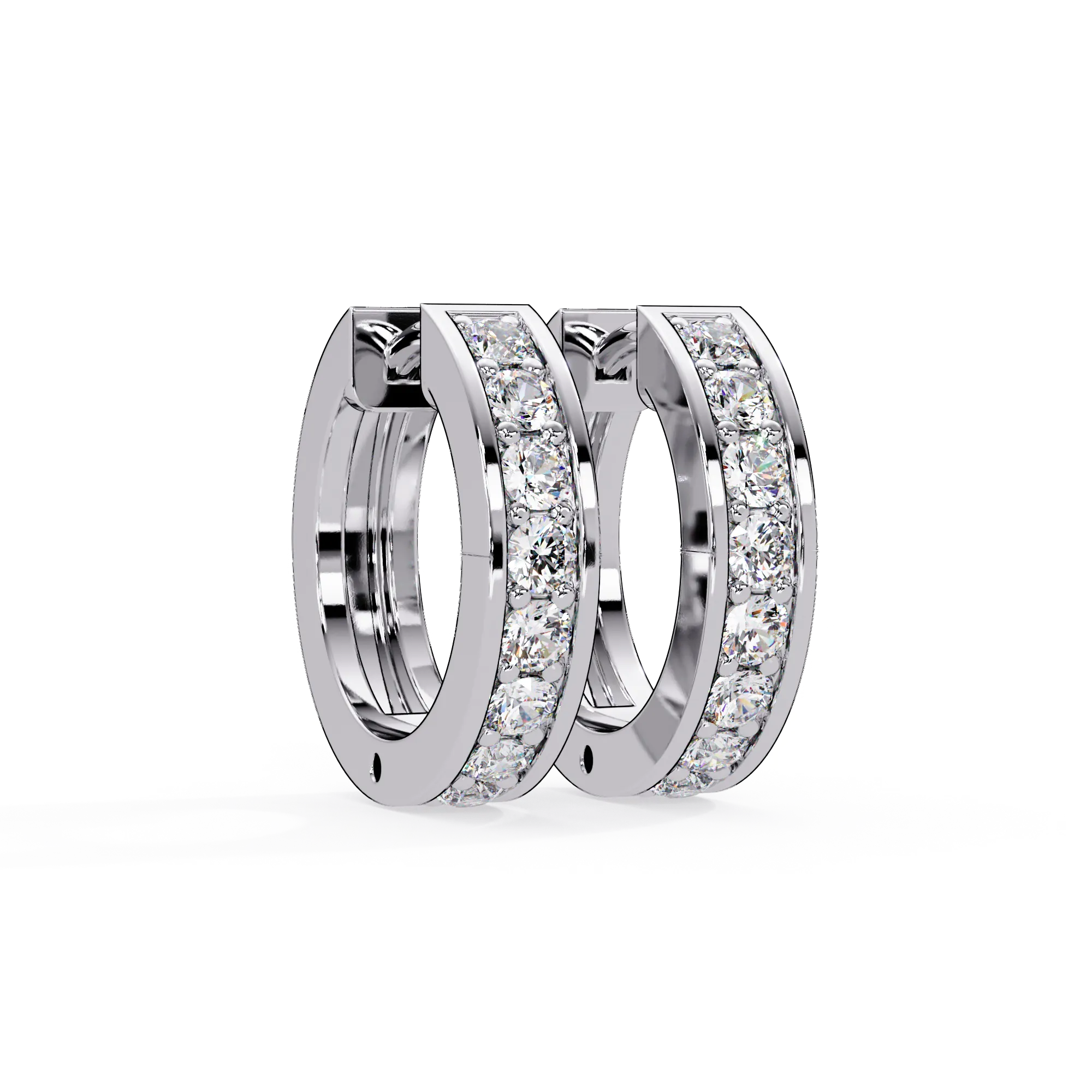 IGI Certified- 4.5 Ct. Lab Grown Diamond (VS/E-F) Classic Channel-Set Diamond Huggie Hoop Earrings
