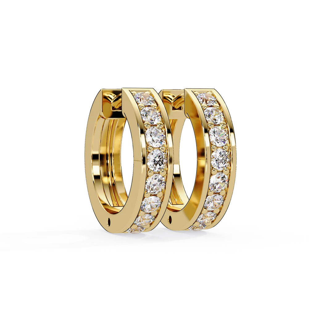 IGI Certified- 4.5 Ct. Lab Grown Diamond (VS/E-F) Classic Channel-Set Diamond Huggie Hoop Earrings
