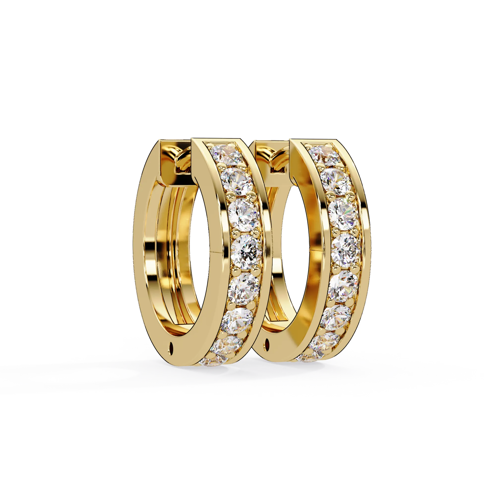 IGI Certified- 4.5 Ct. Lab Grown Diamond (VS/E-F) Classic Channel-Set Diamond Huggie Hoop Earrings