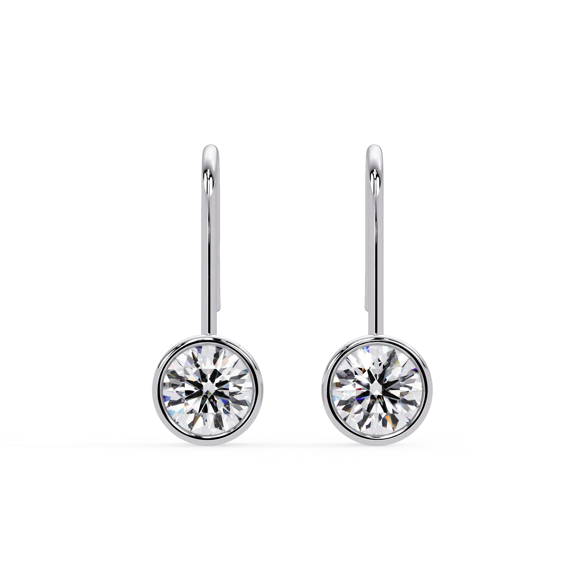 IGI Certified- 1.25 Ct. Lab Grown Diamond (VS/E-F) Elegant Bezel-Set Diamond Fish Hook Earring