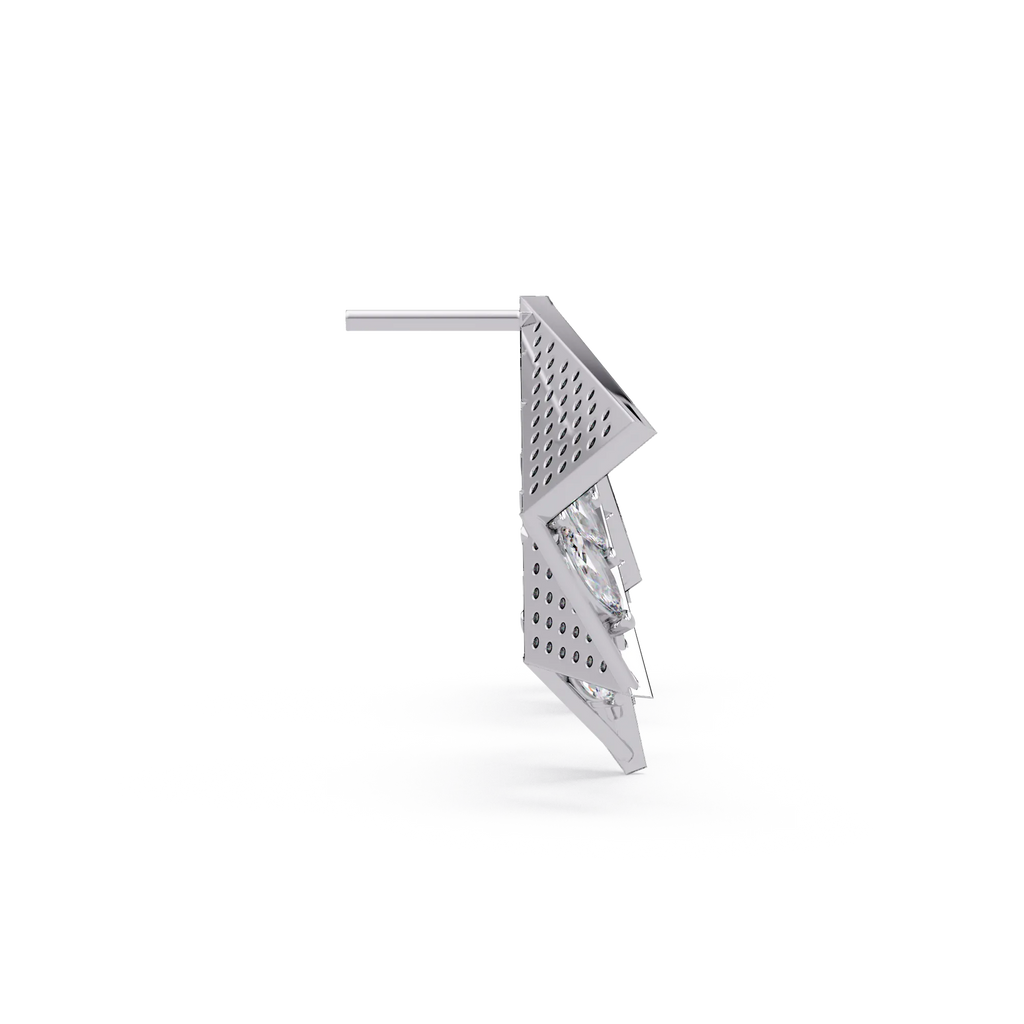 IGI Certified-3 Ct. Lab Grown Diamond (VS/E-F)"Origami" Fan Diamond Earring