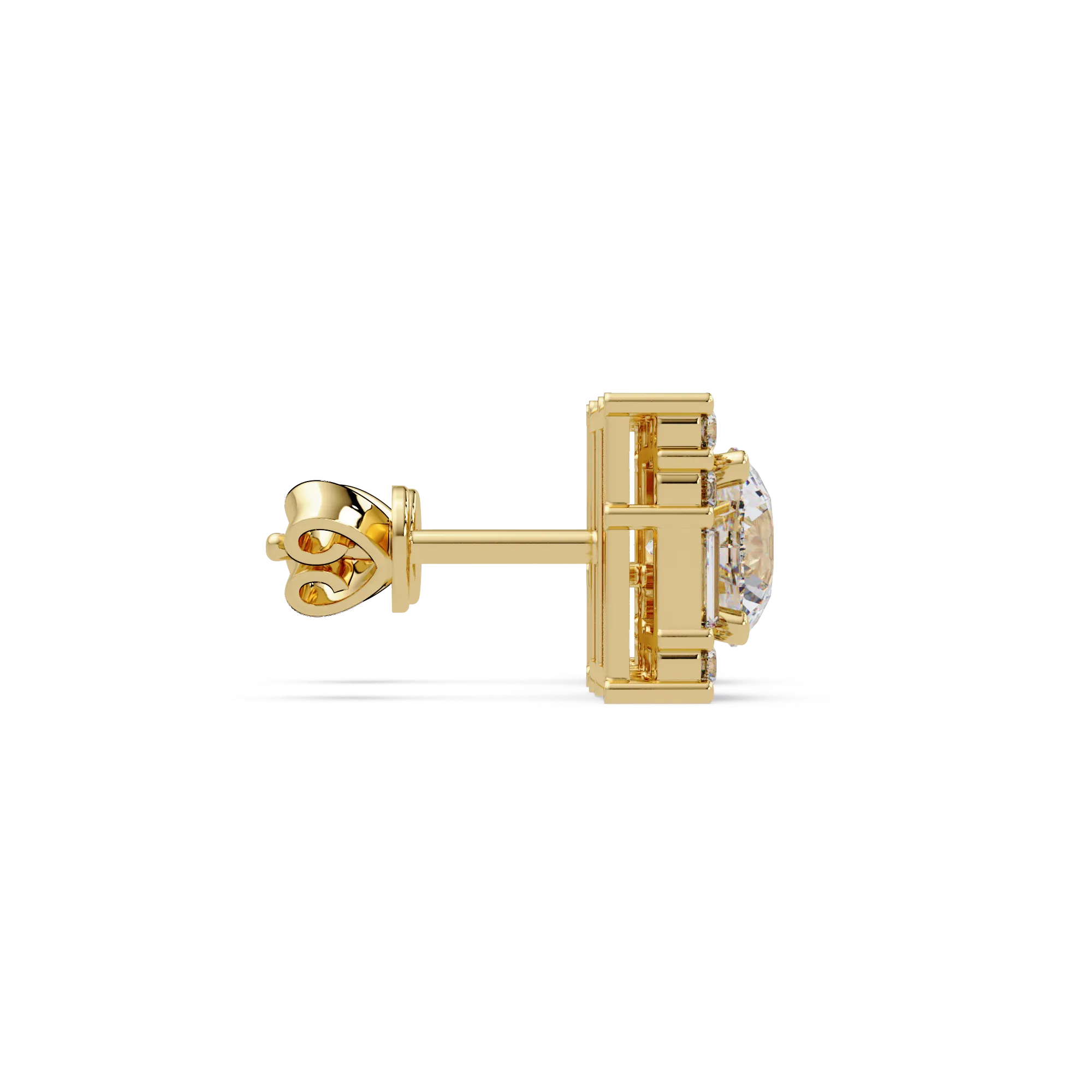 IGI Certified-3 Ct. Lab Grown Diamond (VS/E-F) Square Halo Diamond Stude Earring