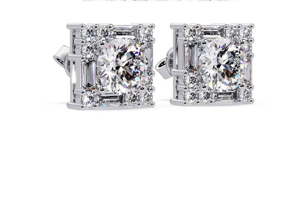 IGI Certified-3 Ct. Lab Grown Diamond (VS/E-F) Square Halo Diamond Stude Earring
