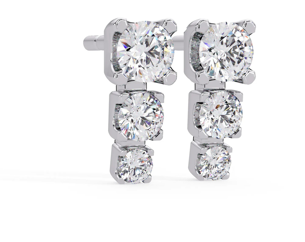 IGI Certified- 1.5 Ct. Lab Grown Diamond (VS/E-F) Elegant Diamond Drop Earring