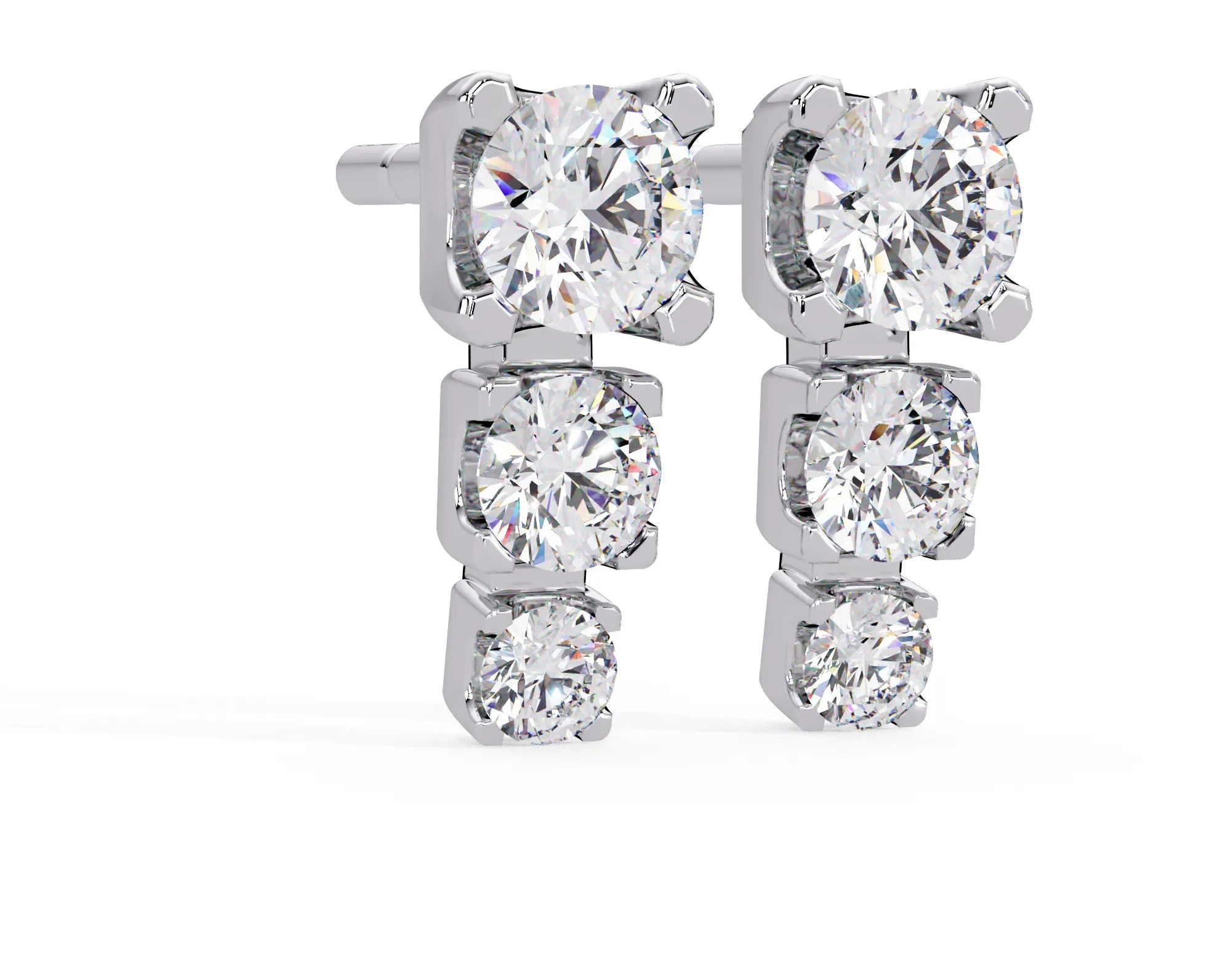 IGI Certified- 1.5 Ct. Lab Grown Diamond (VS/E-F) Elegant Diamond Drop Earring