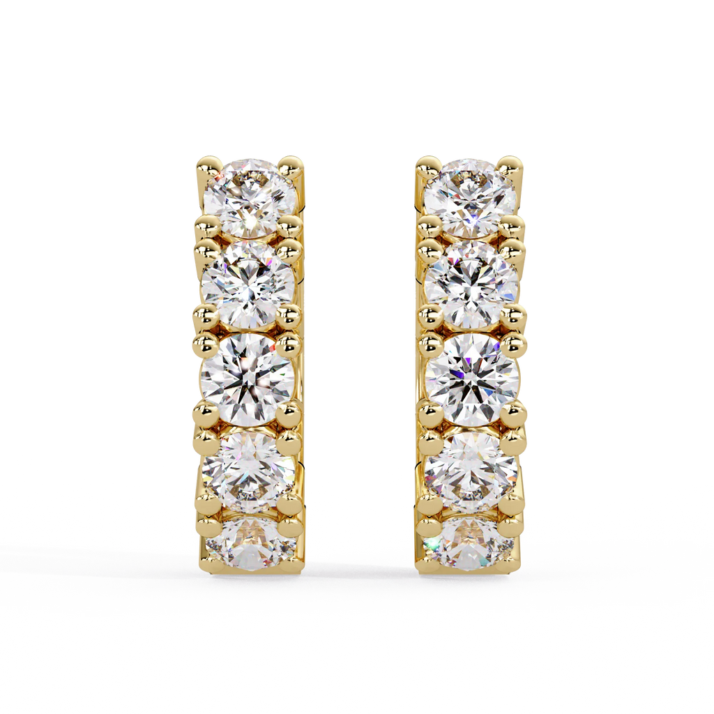 IGI Certified- 1 Ct. Lab Grown Diamond (VS/E-F) Sparkling Diamond Huggie Hoop Earring