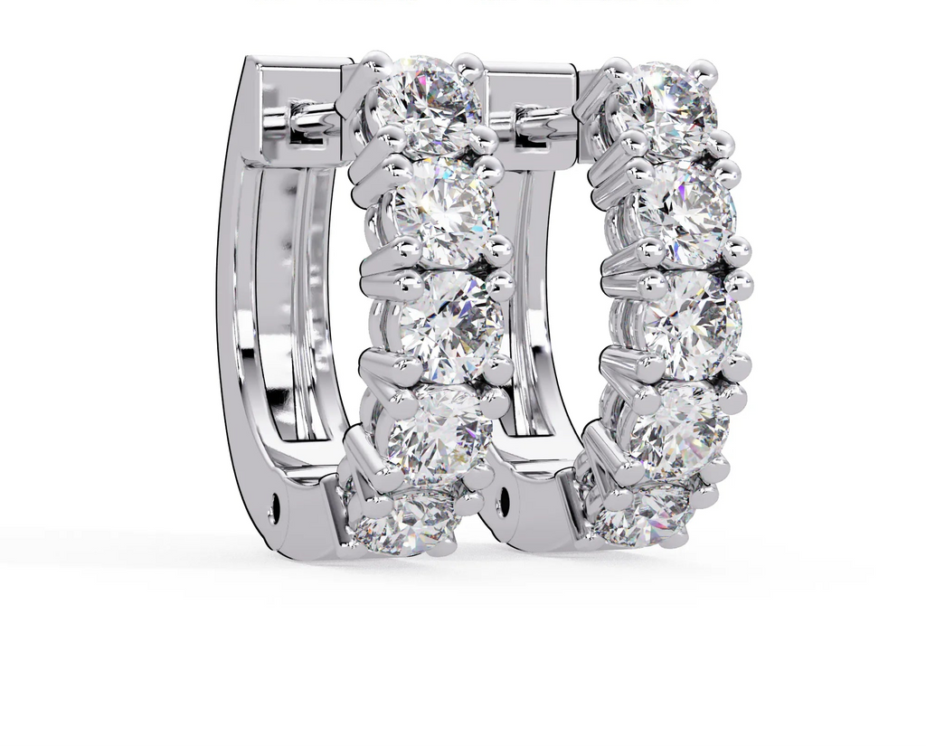 IGI Certified- 1 Ct. Lab Grown Diamond (VS/E-F) Sparkling Diamond Huggie Hoop Earring