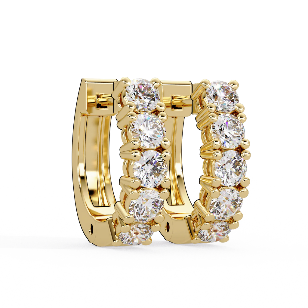 IGI Certified- 1 Ct. Lab Grown Diamond (VS/E-F) Sparkling Diamond Huggie Hoop Earring