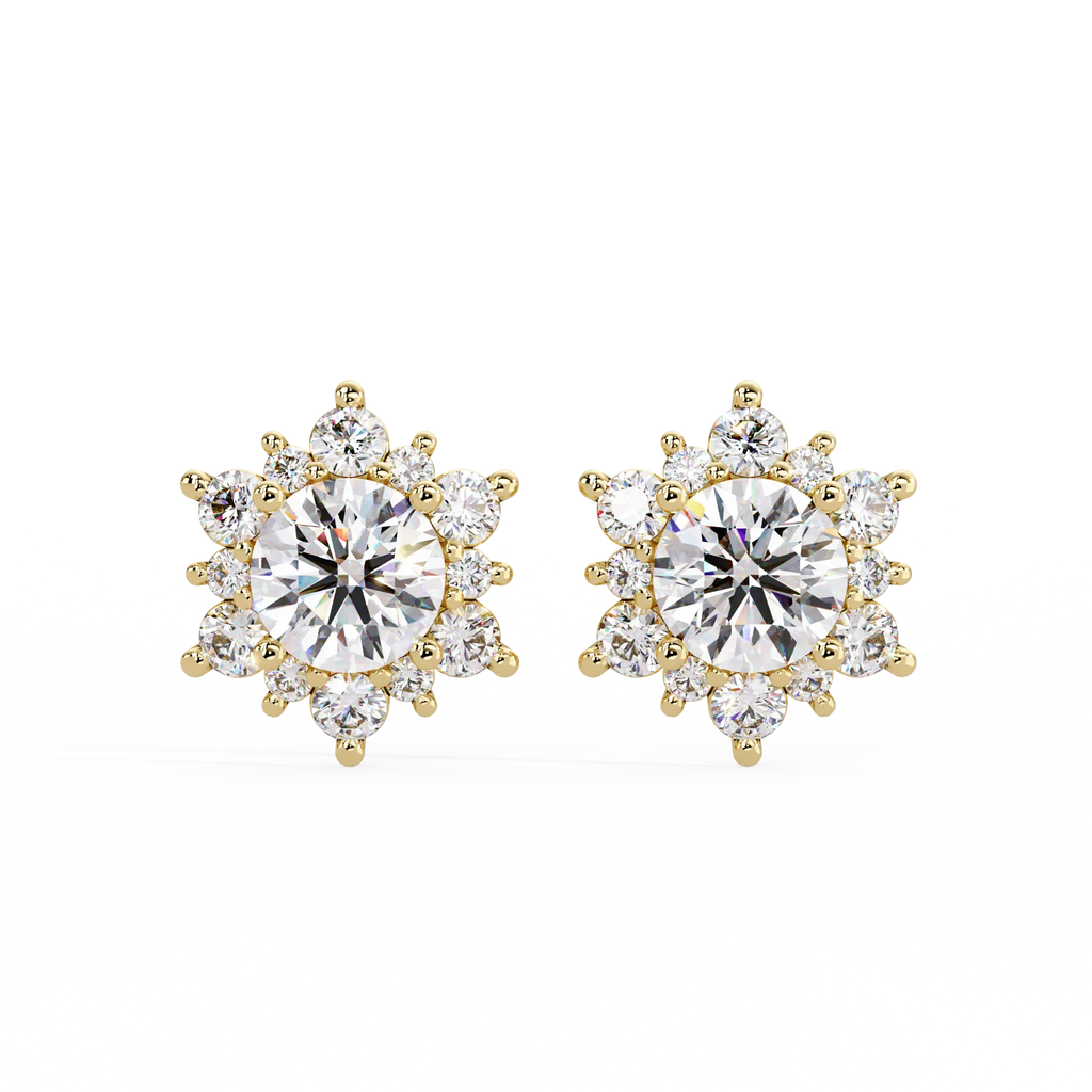 IGI Certified- 3 Ct. Lab Grown Diamond (VS/E-F) Diamond Cluster Stud Earrings Earring
