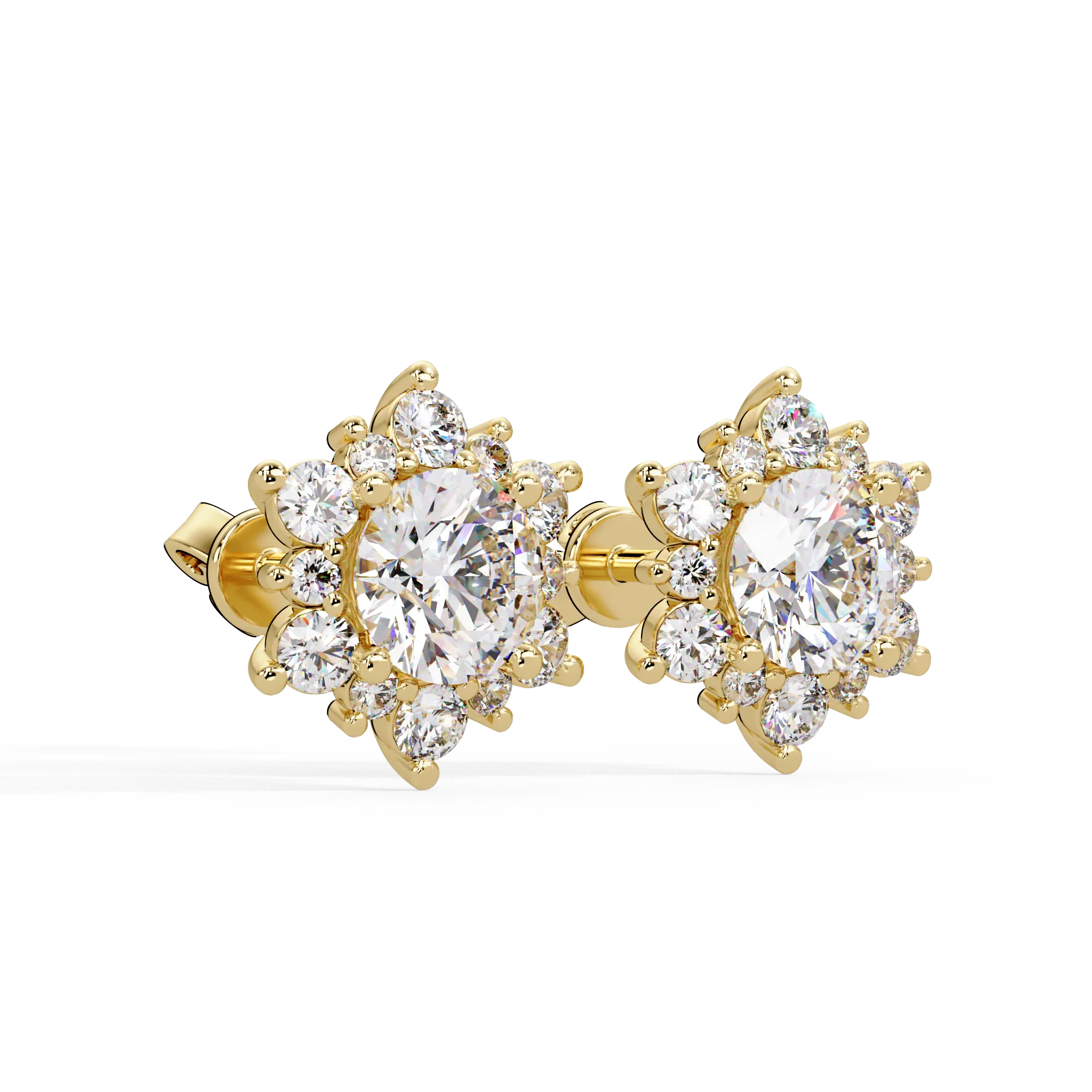 IGI Certified- 3 Ct. Lab Grown Diamond (VS/E-F) Diamond Cluster Stud Earrings Earring