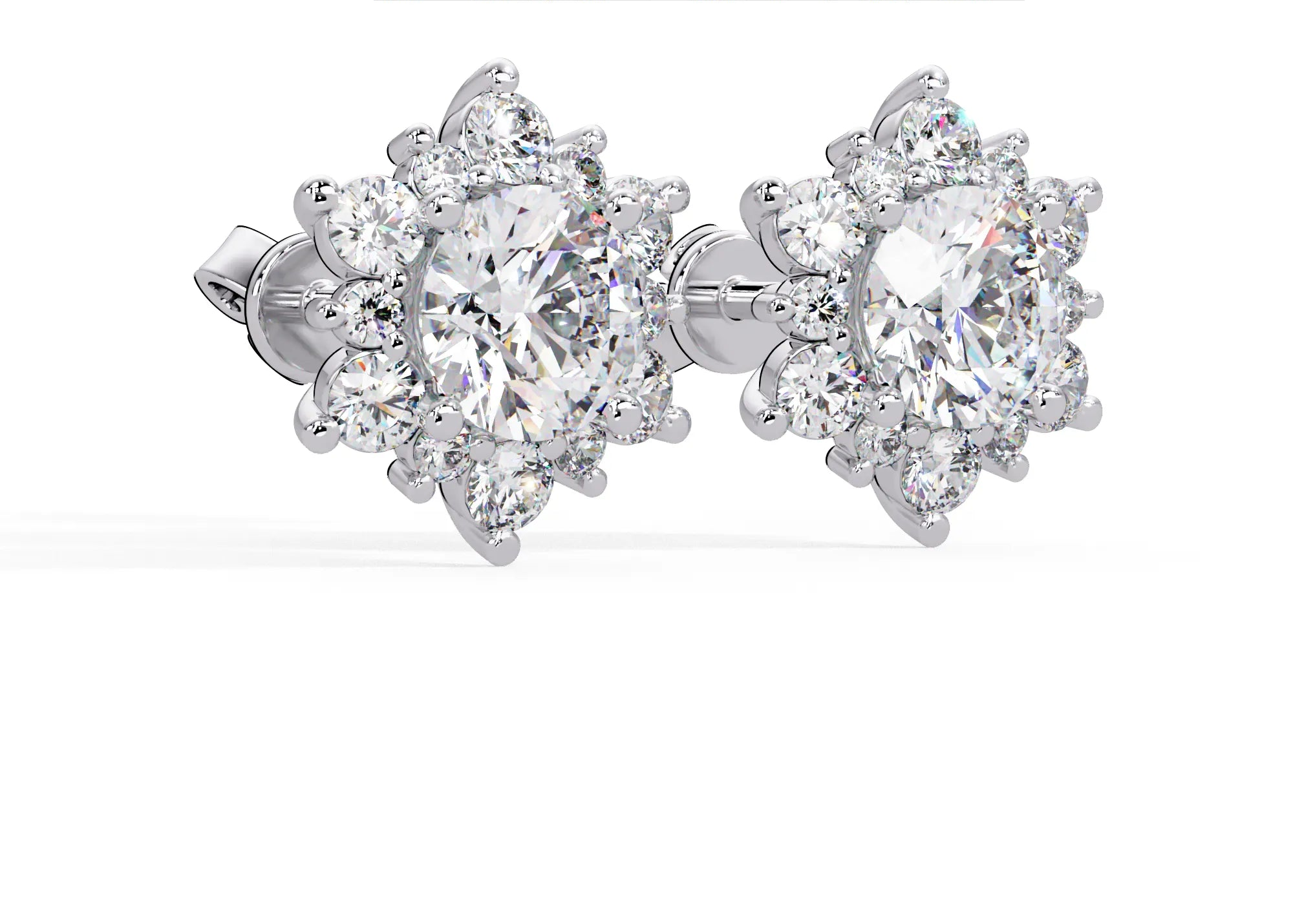 IGI Certified- 3 Ct. Lab Grown Diamond (VS/E-F) Diamond Cluster Stud Earrings Earring