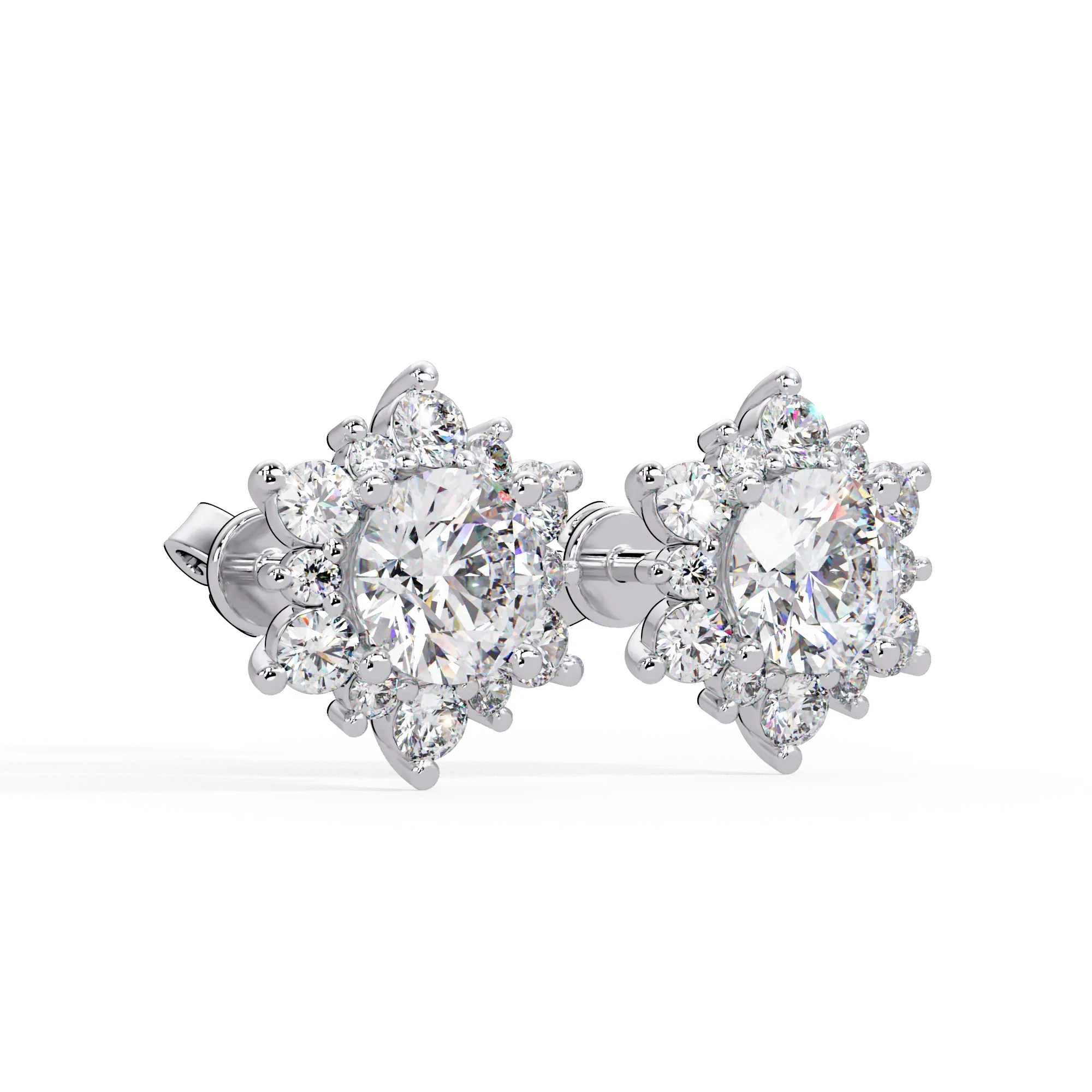 IGI Certified- 3 Ct. Lab Grown Diamond (VS/E-F) Diamond Cluster Stud Earrings Earring