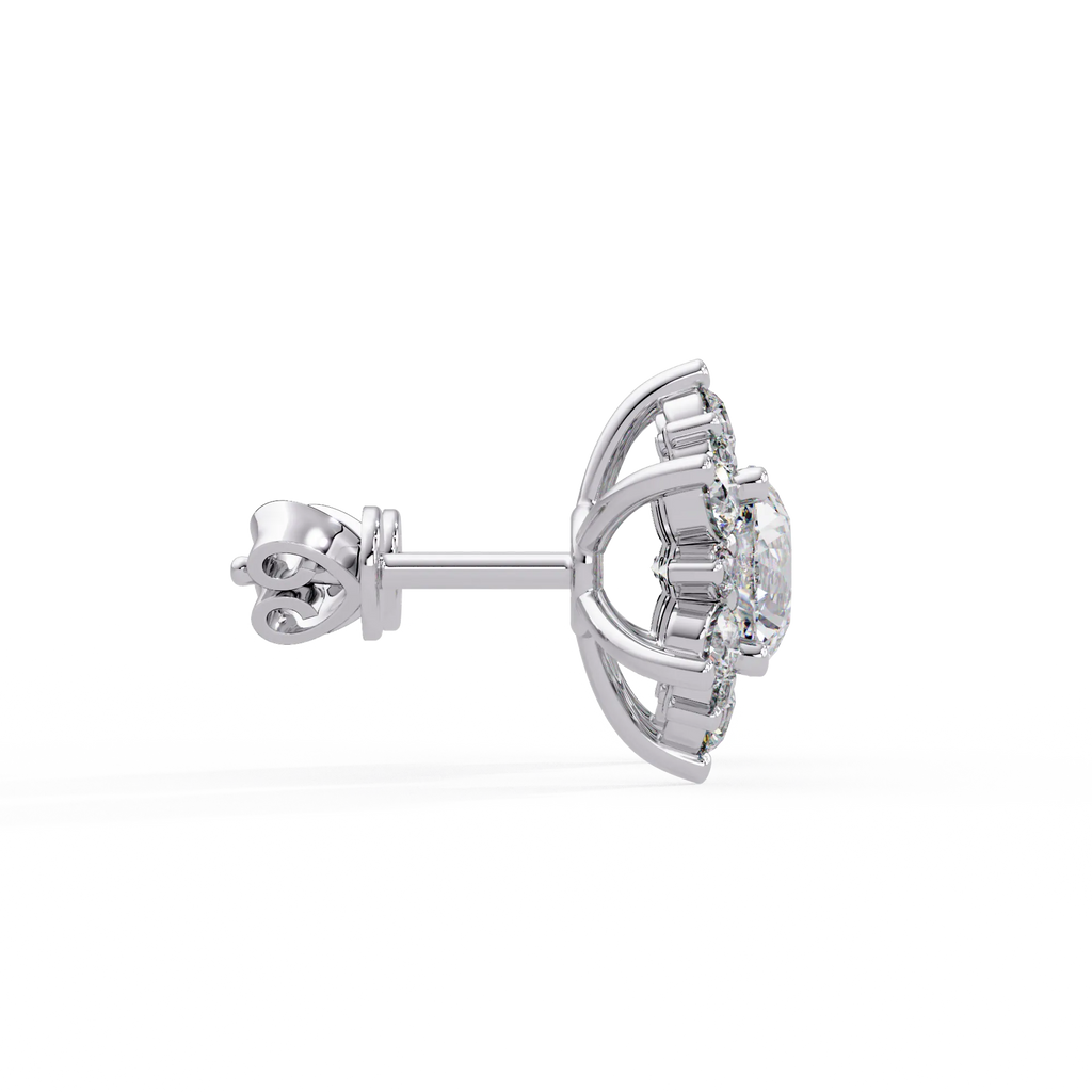 IGI Certified- 3 Ct. Lab Grown Diamond (VS/E-F) Diamond Cluster Stud Earrings Earring