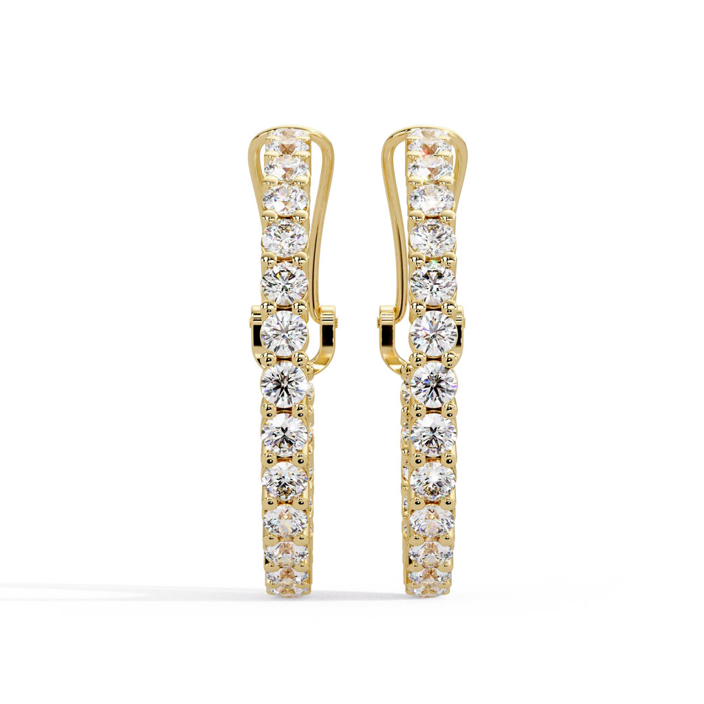 IGI Certified- 4.25 Ct. Lab Grown Diamond (VS/E-F) Diamond Hoop Earring