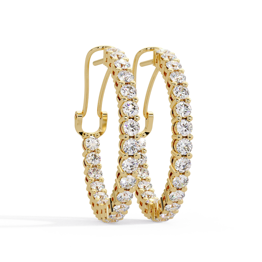 IGI Certified- 4.25 Ct. Lab Grown Diamond (VS/E-F) Diamond Hoop Earring